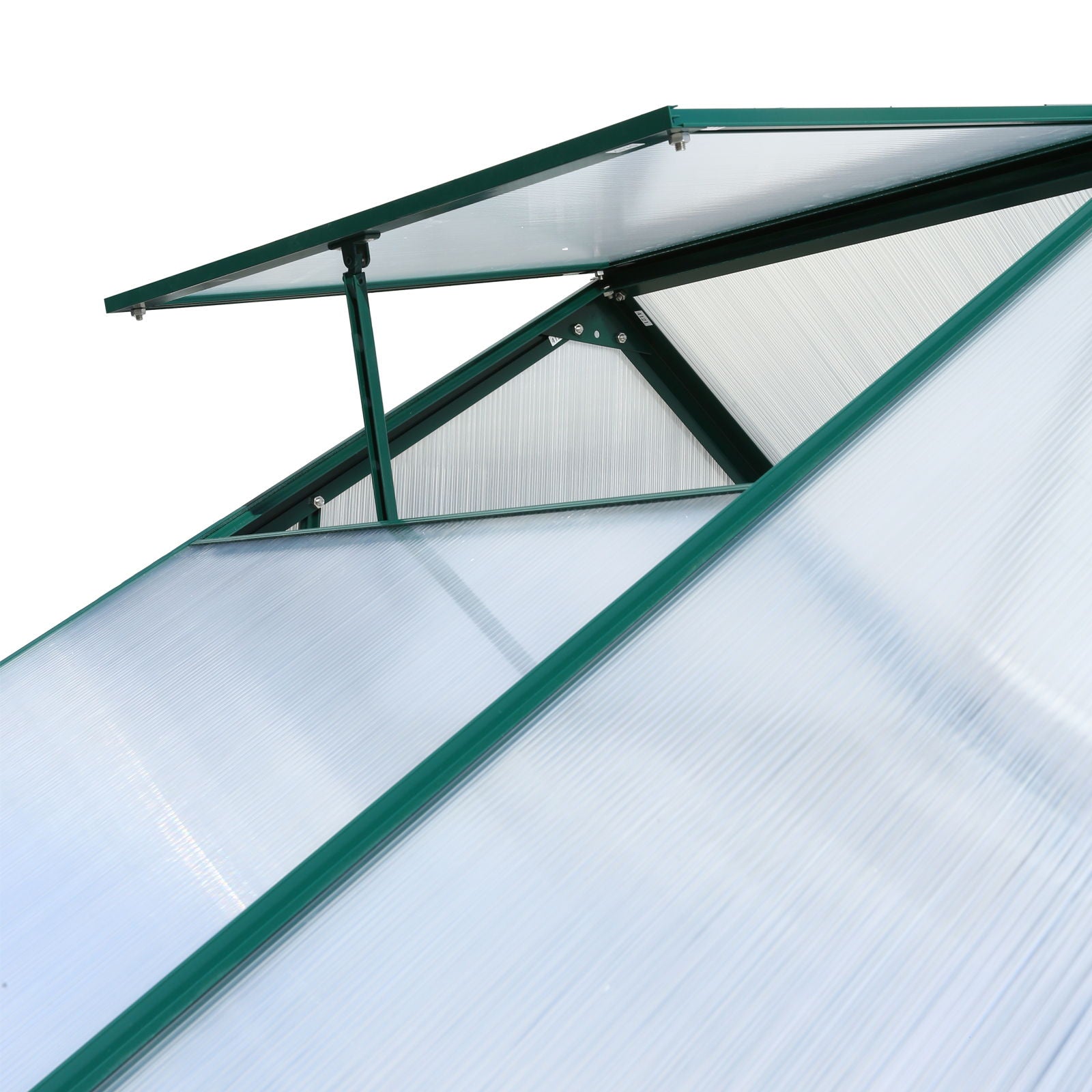 Polycarbonate house, Heavy Duty Outdoor Aluminum Walk-In House Kit With Rain Gutter, Vent And Door For Backyard Garden