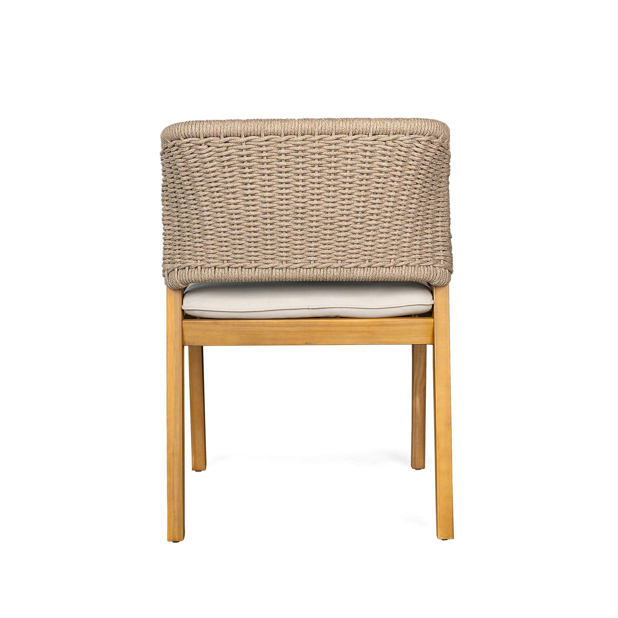 7 Piece Outdoor Dining Set With Table And 6 Chairs - Beige / Brown Mix / Light Teak / Teak