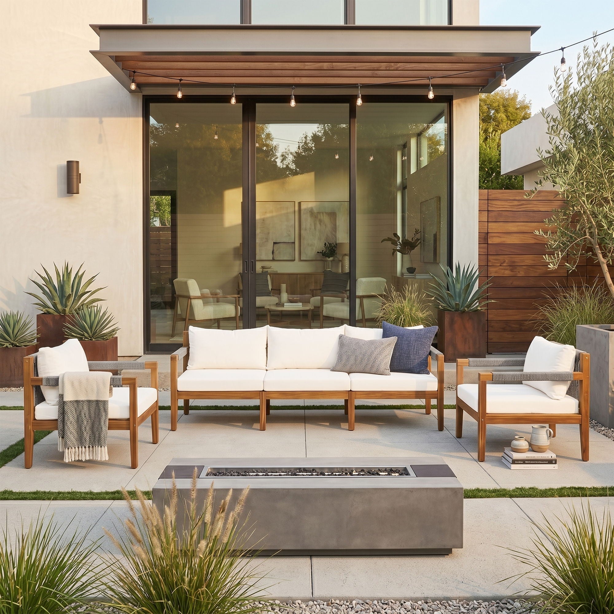 3 Piece Outdoor Sectional Sofa Set