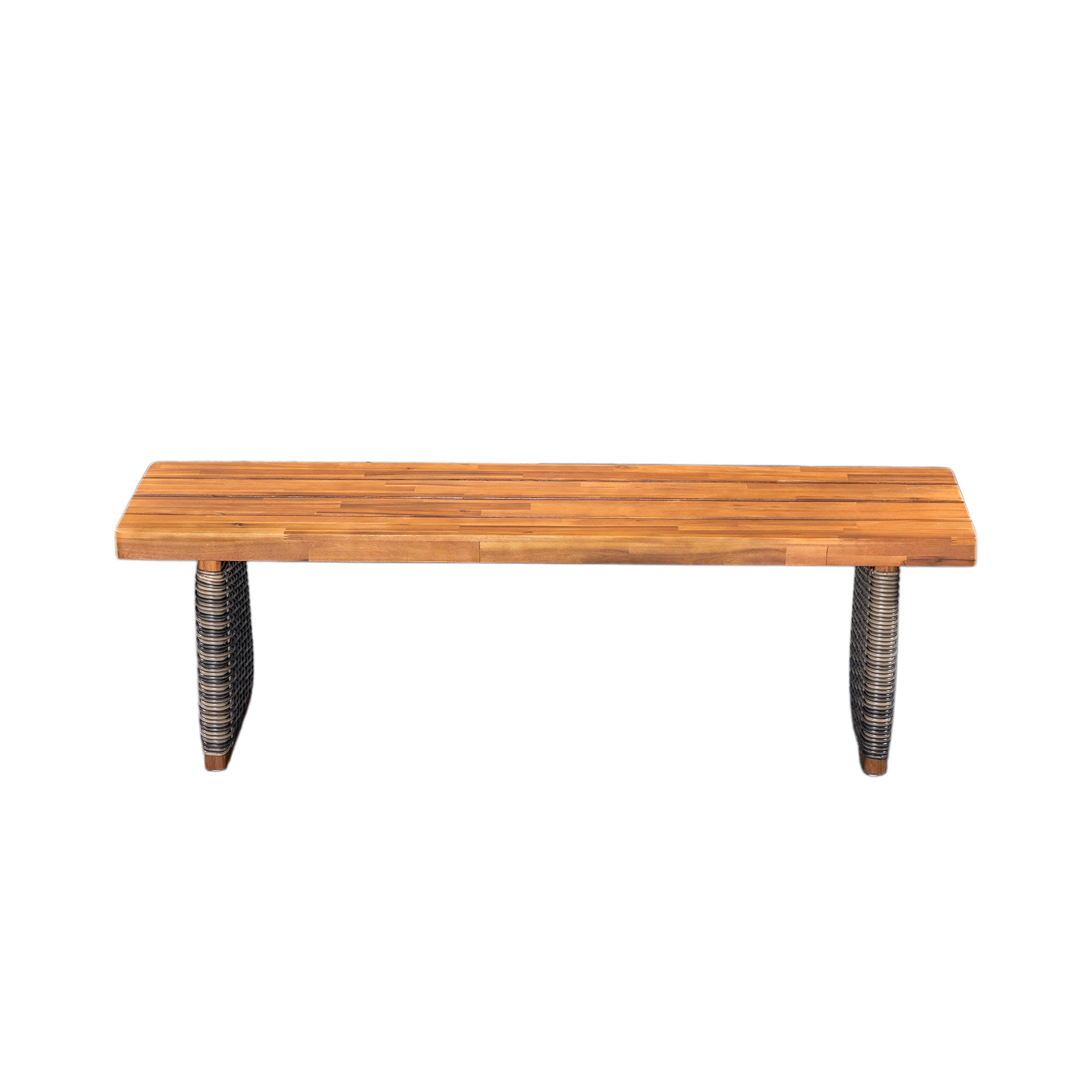 Outdoor 1pcs Acacia Wood Bench, Teak Finish