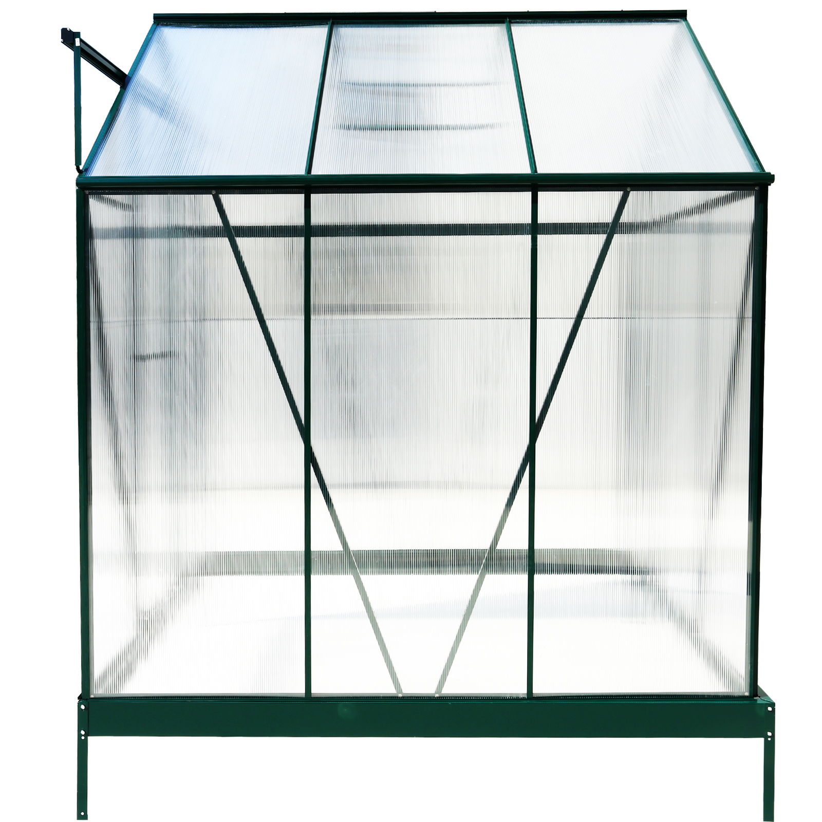 Polycarbonate house, Heavy Duty Outdoor Aluminum Walk-In House Kit With Rain Gutter, Vent And Door For Backyard Garden