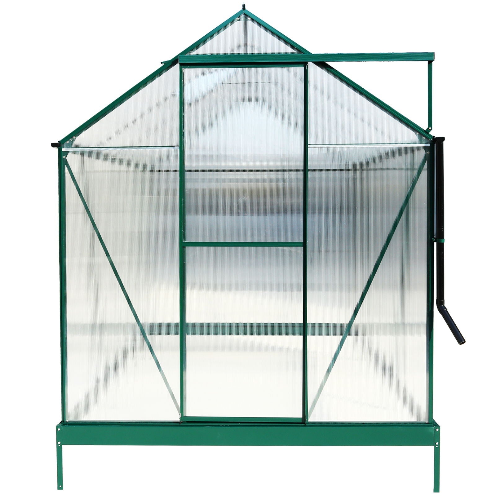 Polycarbonate house, Heavy Duty Outdoor Aluminum Walk-In House Kit With Rain Gutter, Vent And Door For Backyard Garden