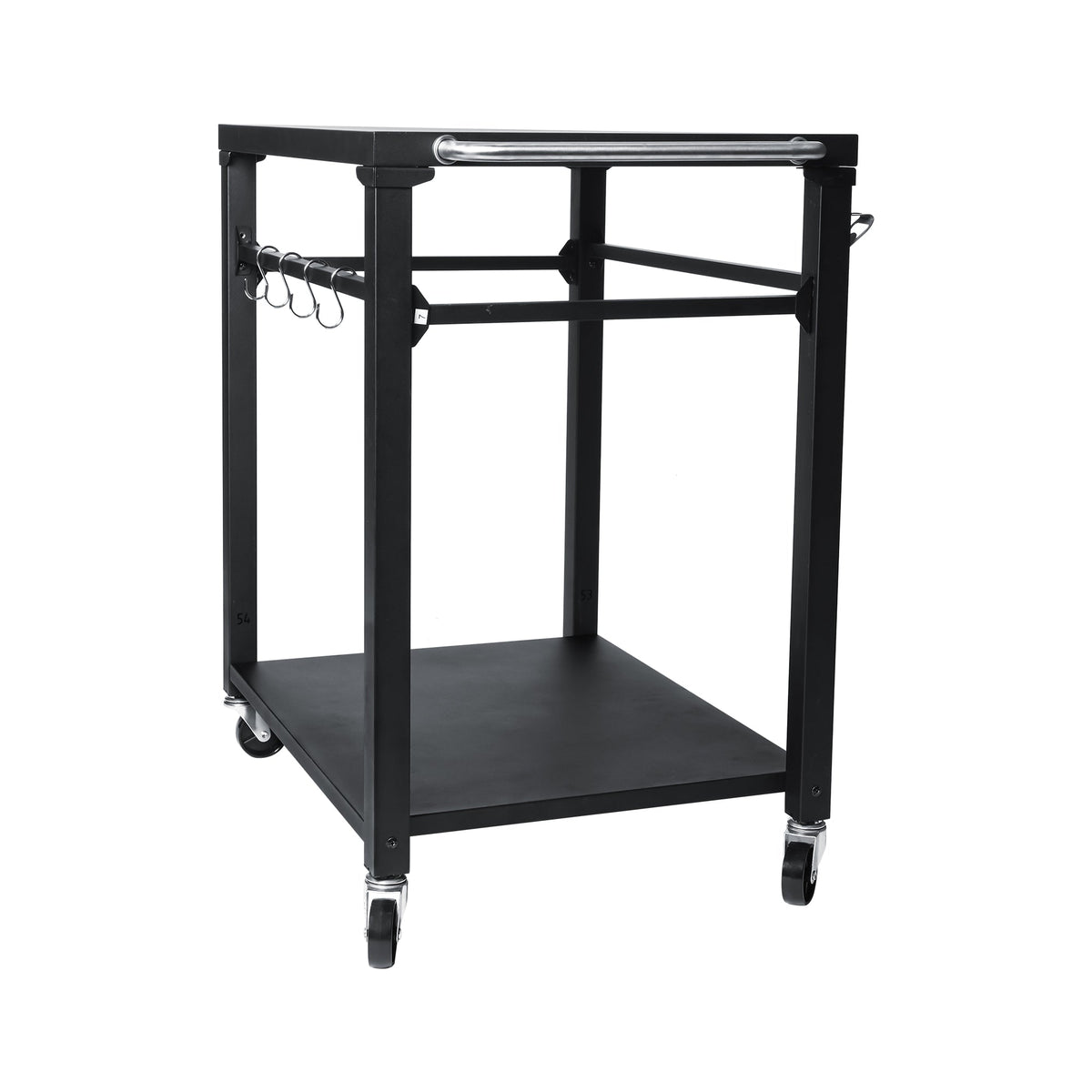 2-Tier Outdoor Grill Cart with Stainless Steel Top - Black