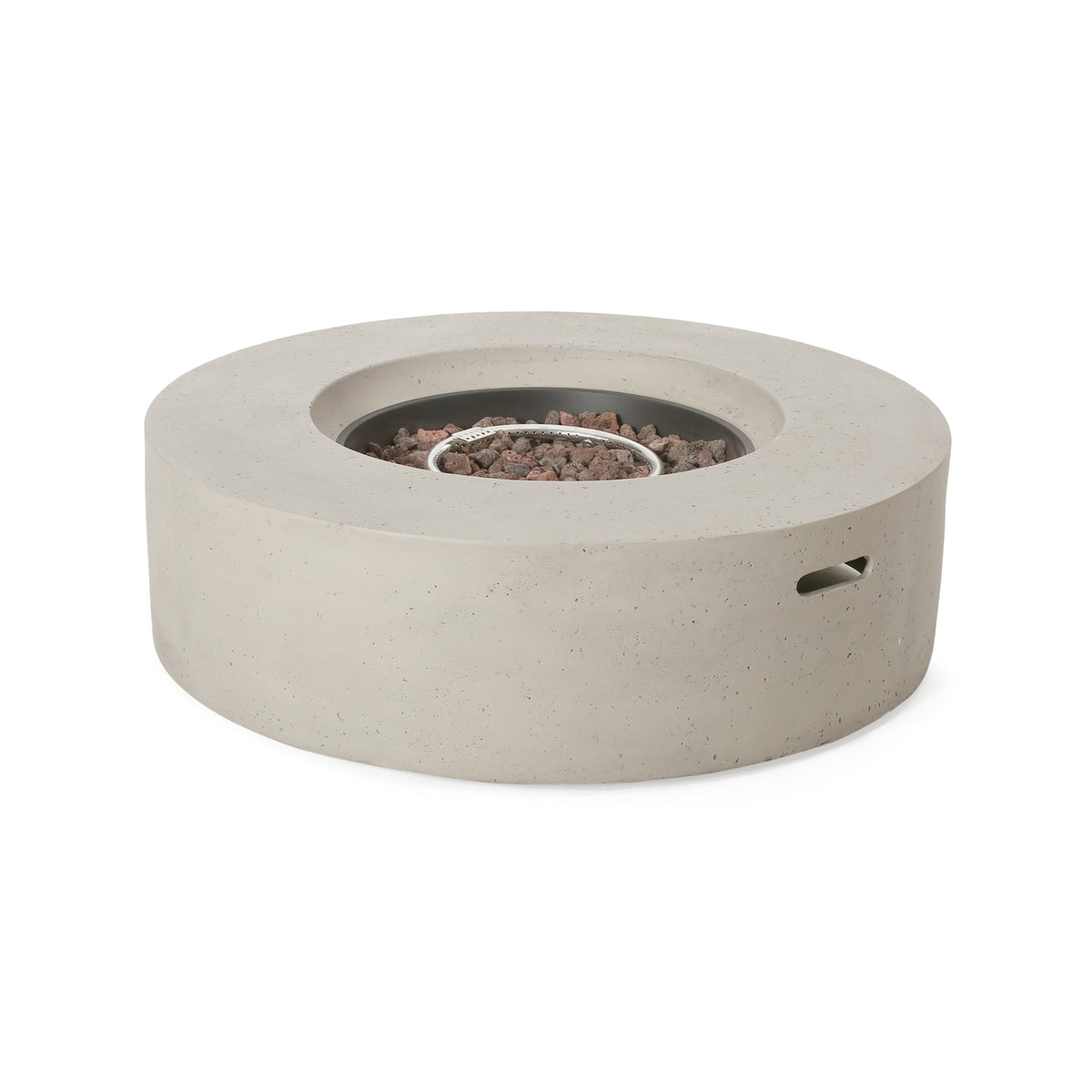 Outdoor Concrete Propane Fire Pit with 50,000 BTU - White