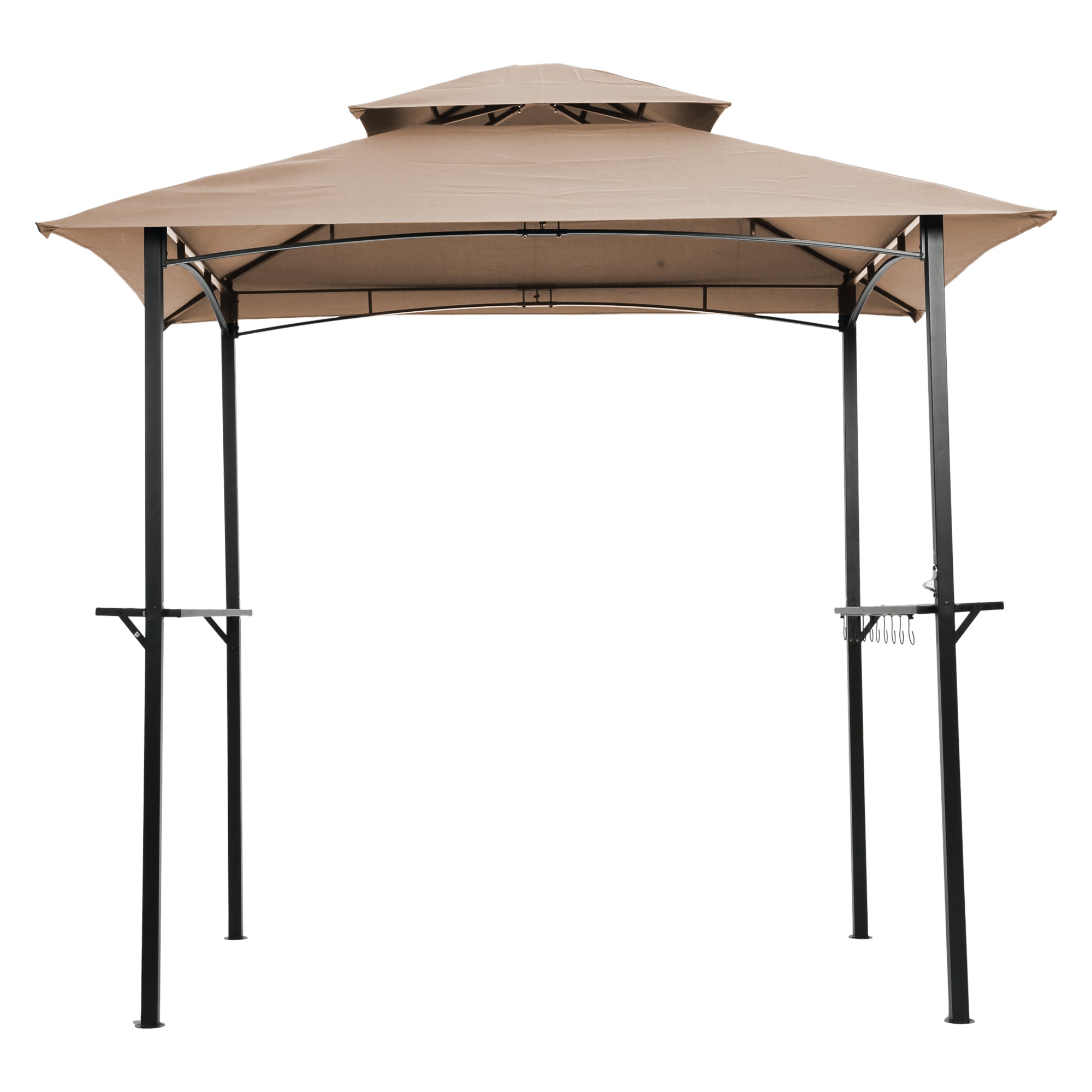 Outdoor Grill Gazebo 8 x 5 ft with Double-Tier Soft Top Canopy