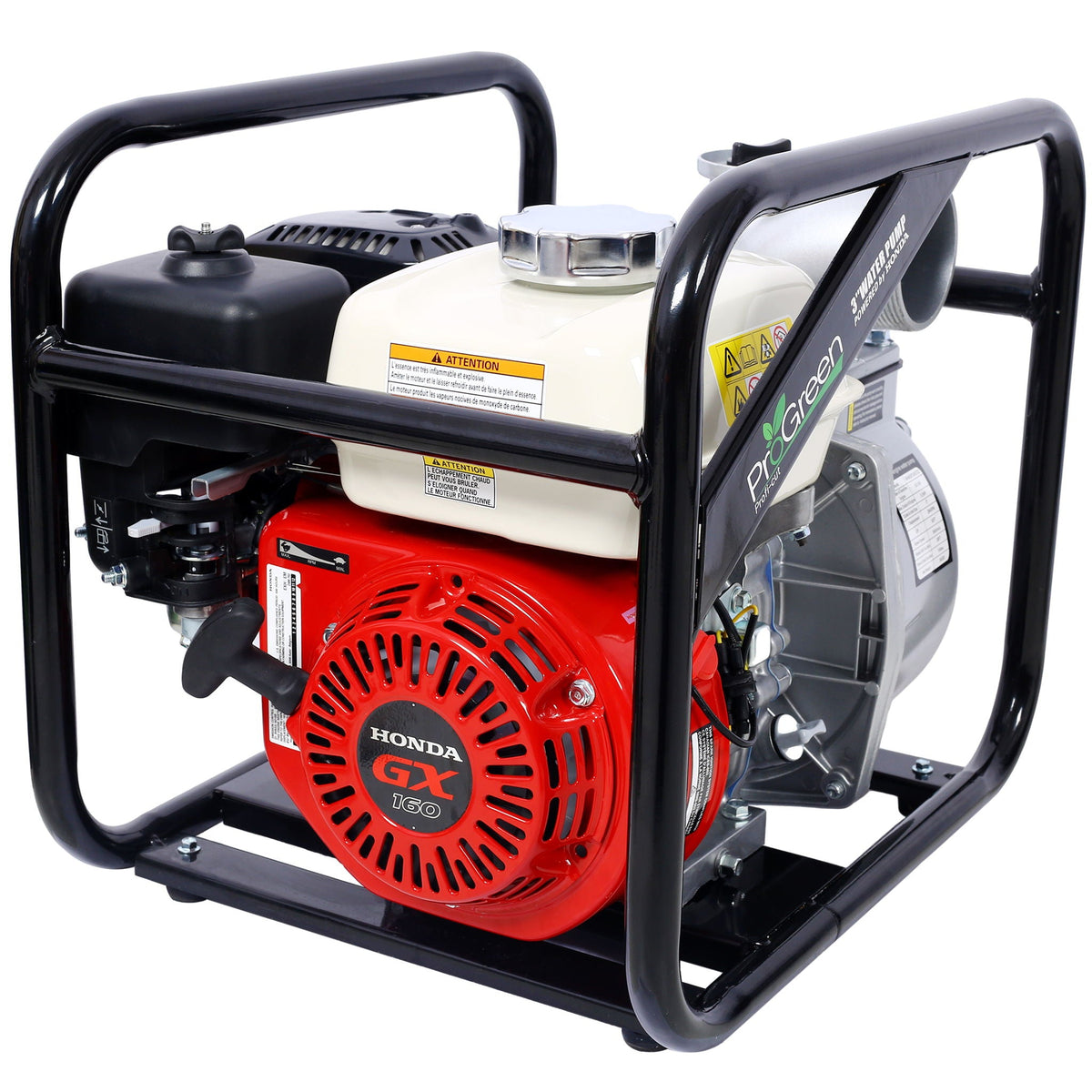 3" Water Pump with GX160 Honda Engine and 264 GPM Output - Black/Red
