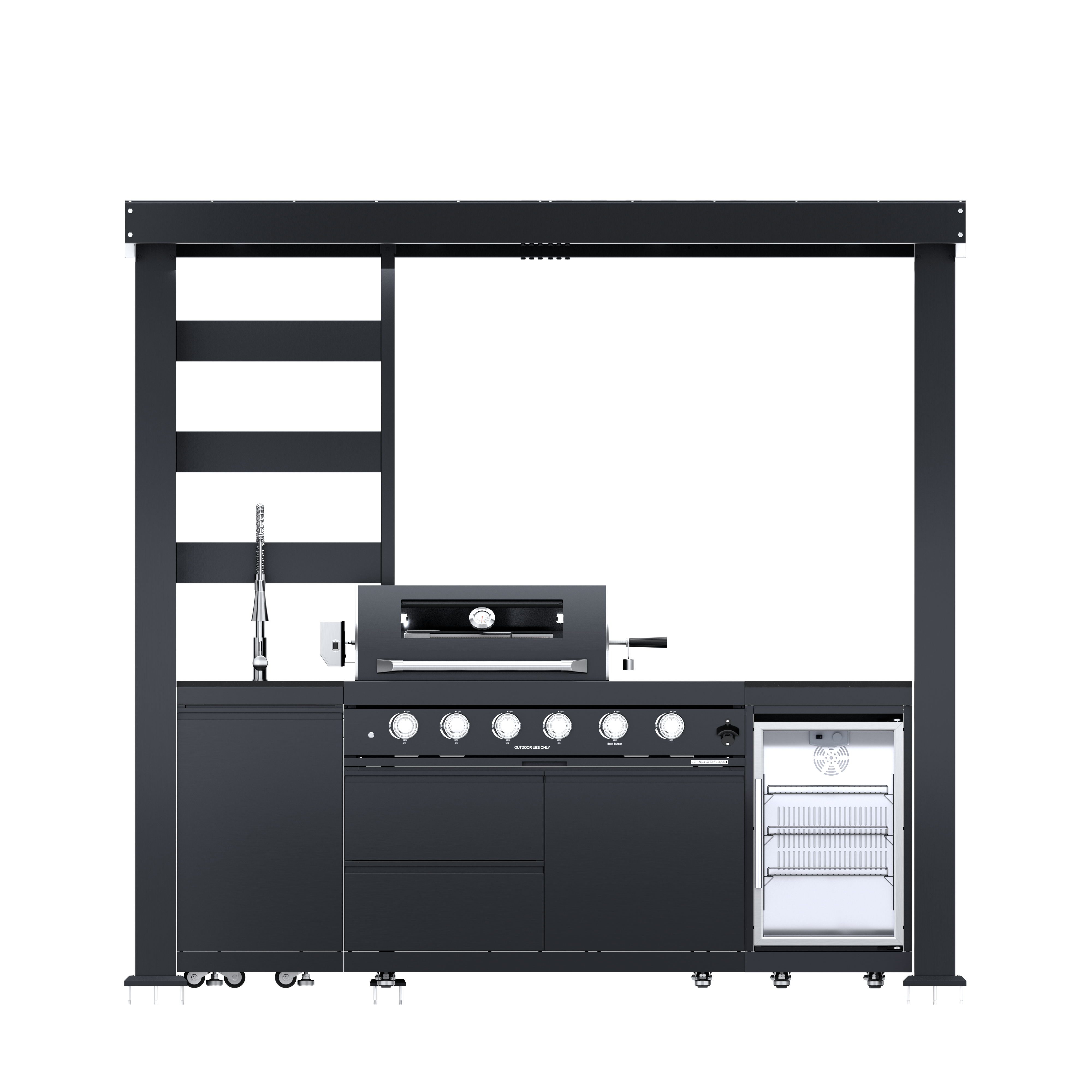 97-Inch 4-Burner Deluxe Stainless Steel Gas Outdoor Kitchen Grill