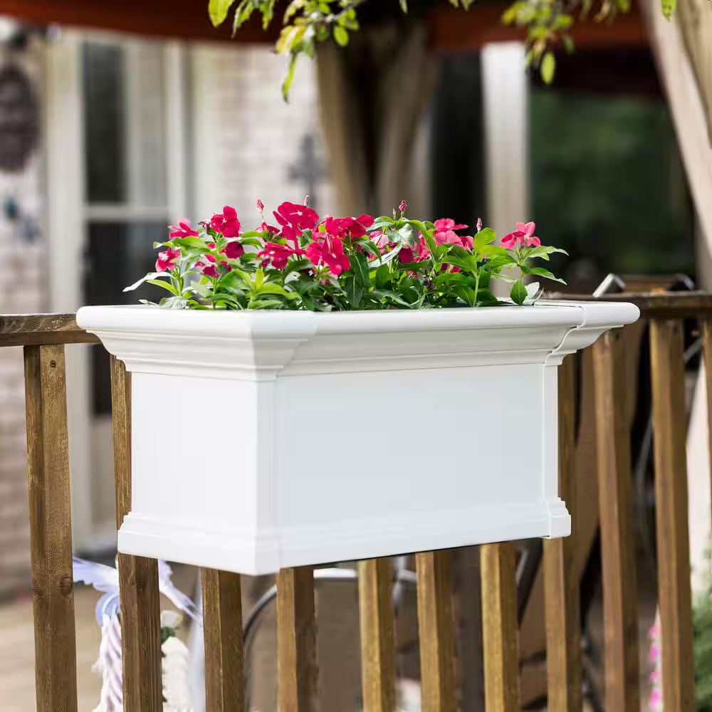 Yorkshire 24 In. X 12 In. Self Watering White Vinyl Window Box