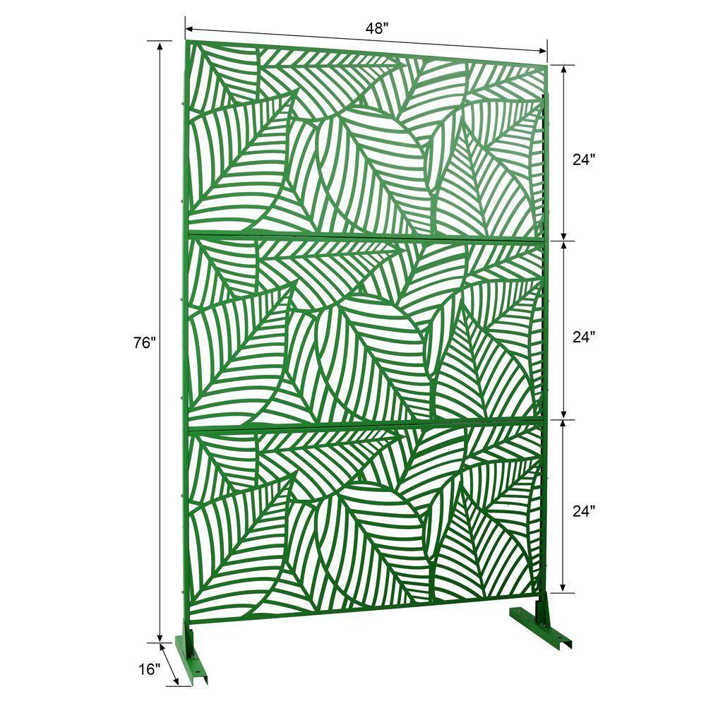 6.3 Ft. X 4 Ft. Green Outdoor Steel Decorative Privacy Screen, Indoor Metal Privacy Fence Panel