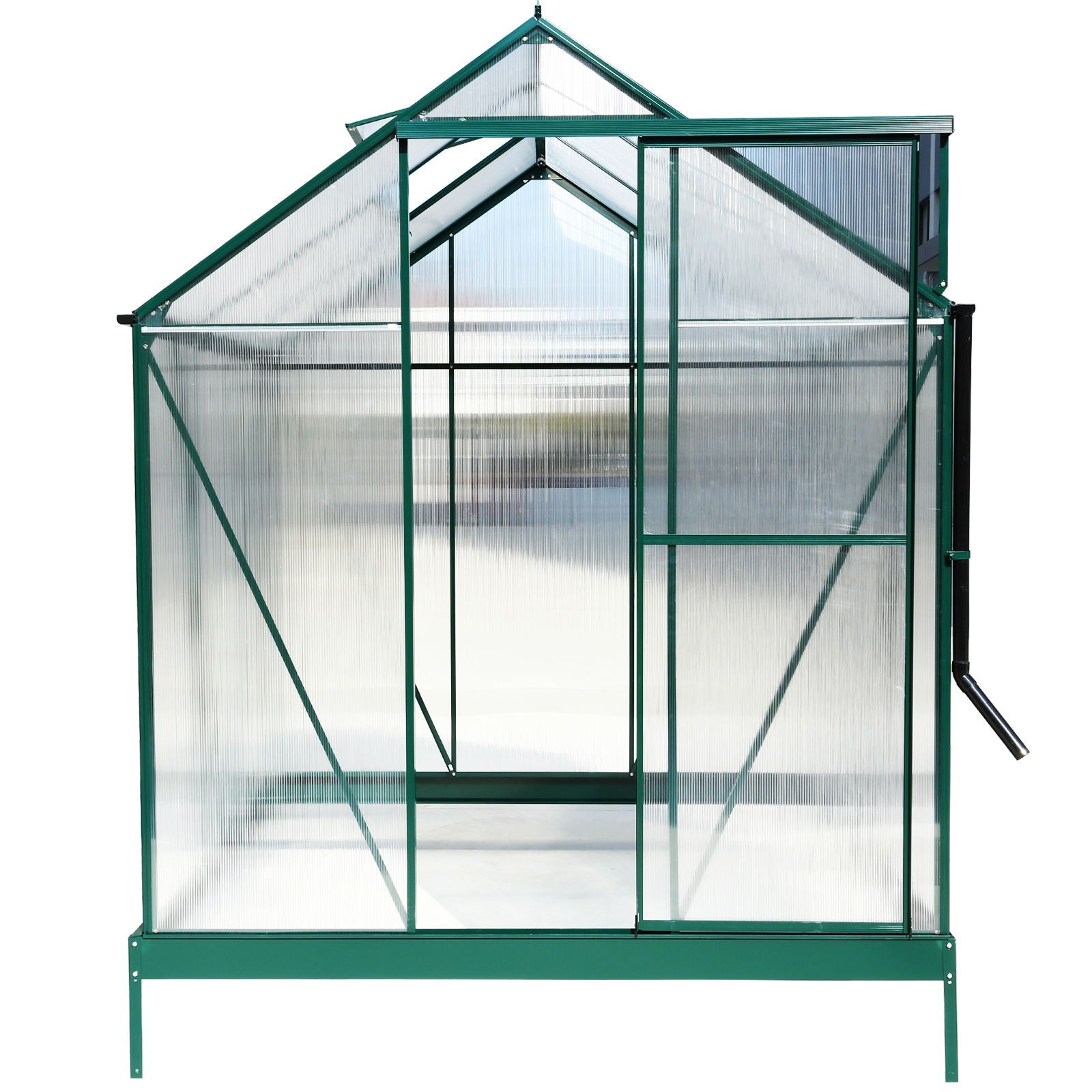 Polycarbonate house, Heavy Duty Outdoor Aluminum Walk-In House Kit With Rain Gutter, Vent And Door For Backyard Garden