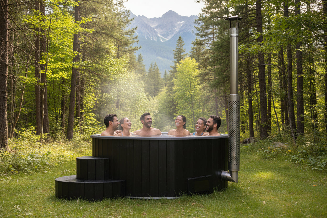 SaunaLife Model S4B Premium 6-Person Home Wood-Burning Hot Tub [SL-MODELS4B] (SAK72531)