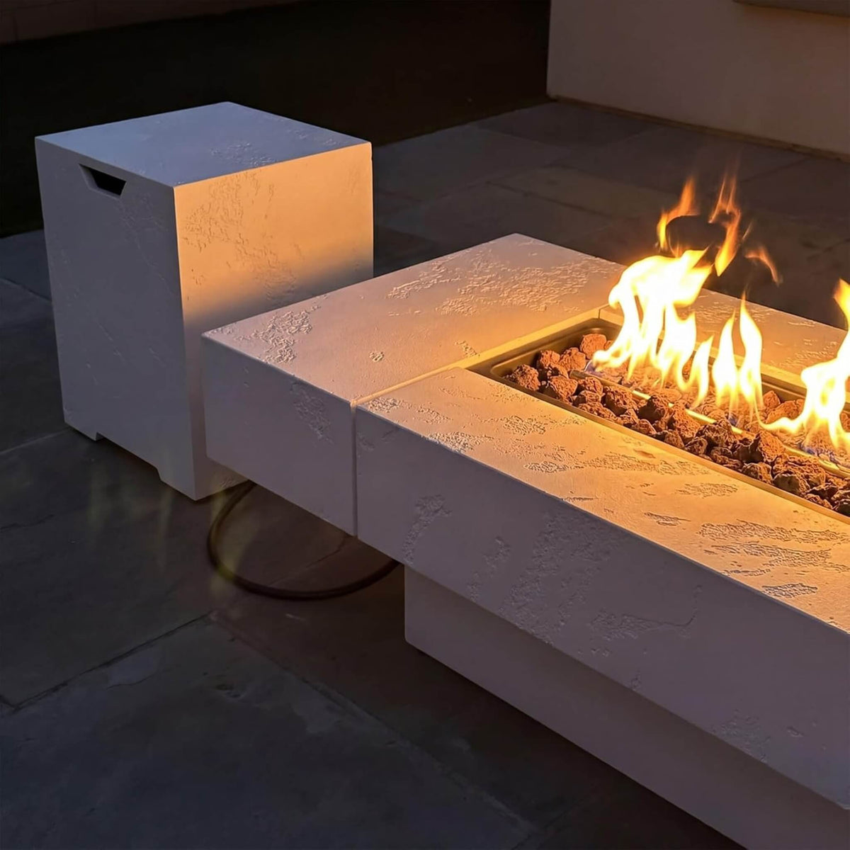71-Inch Outdoor 60K BTU Fire Pit Table With Wind Guard