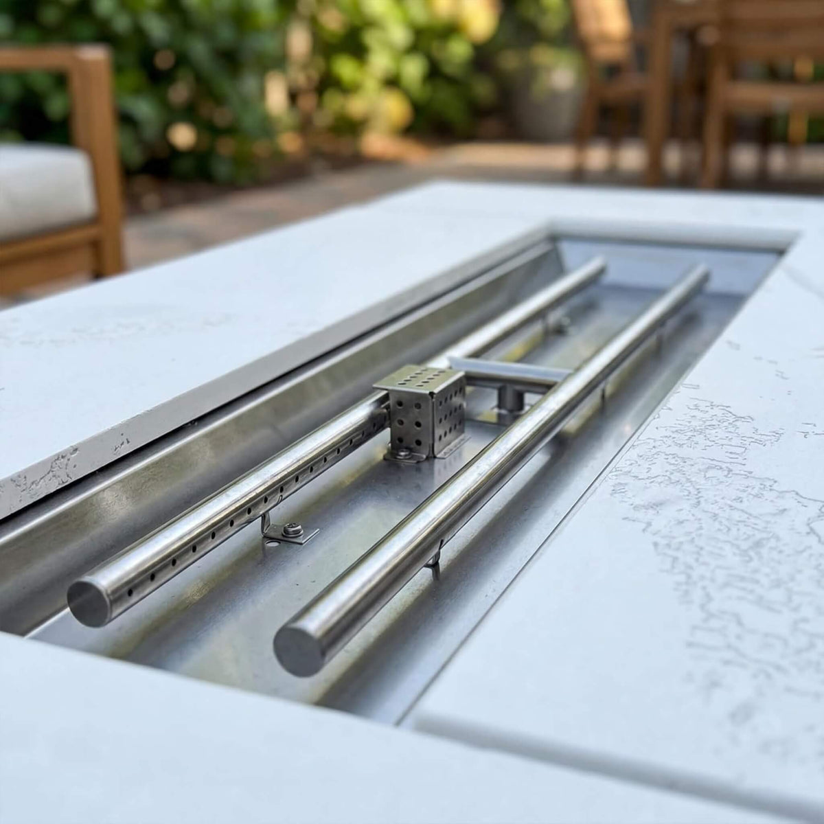 71-Inch Outdoor 60K BTU Fire Pit Table With Wind Guard