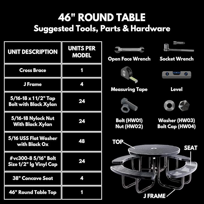 Coated Outdoor Furniture Heavy-Duty Portable Outdoor Kids Table with Umbrella Hole, Punched Steel Kids Picnic Table, Commercial-Grade, Made in America (46 In, Round, Childrens, Textured Green)