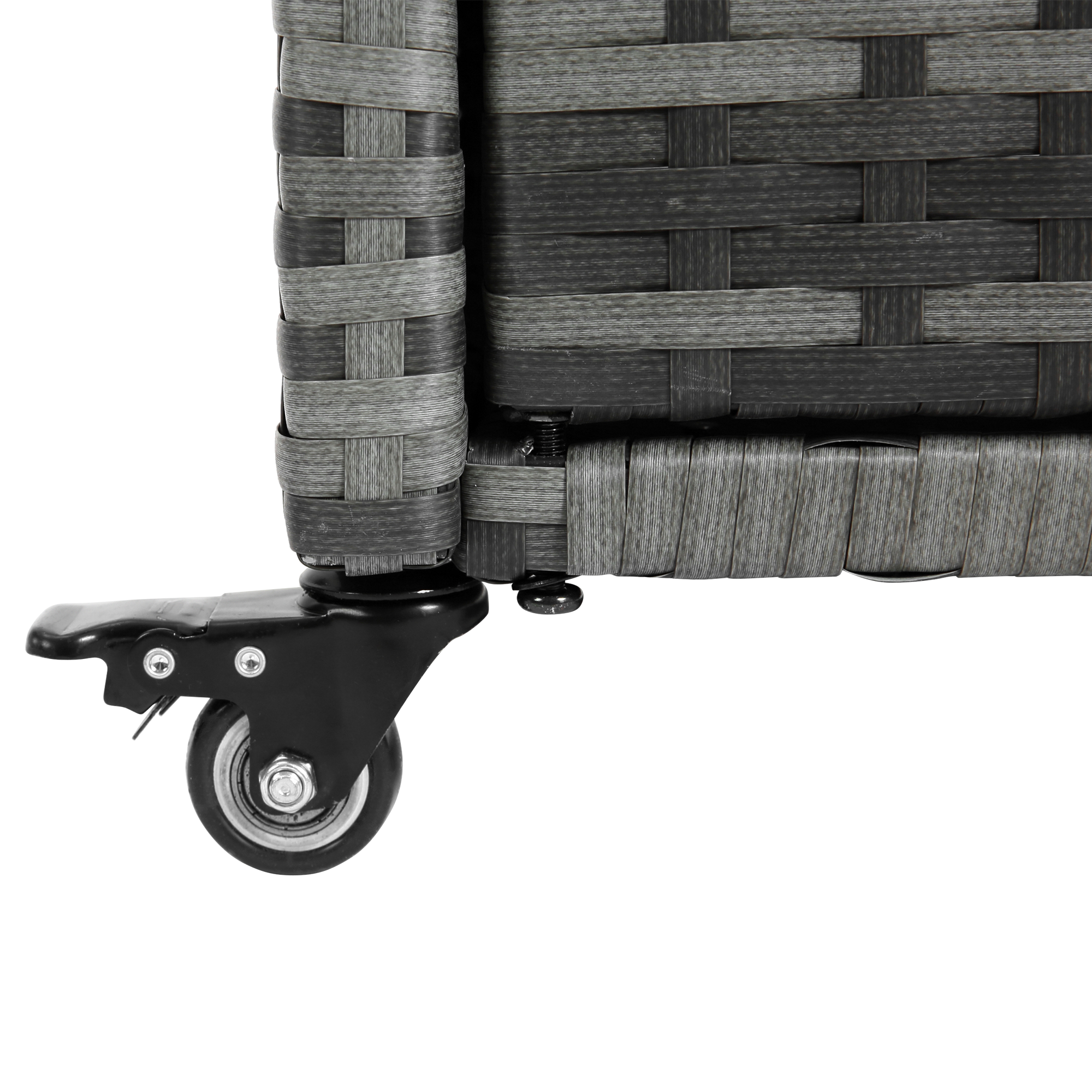 Outdoor Wicker Bar Cart with Glass Top and Wheels