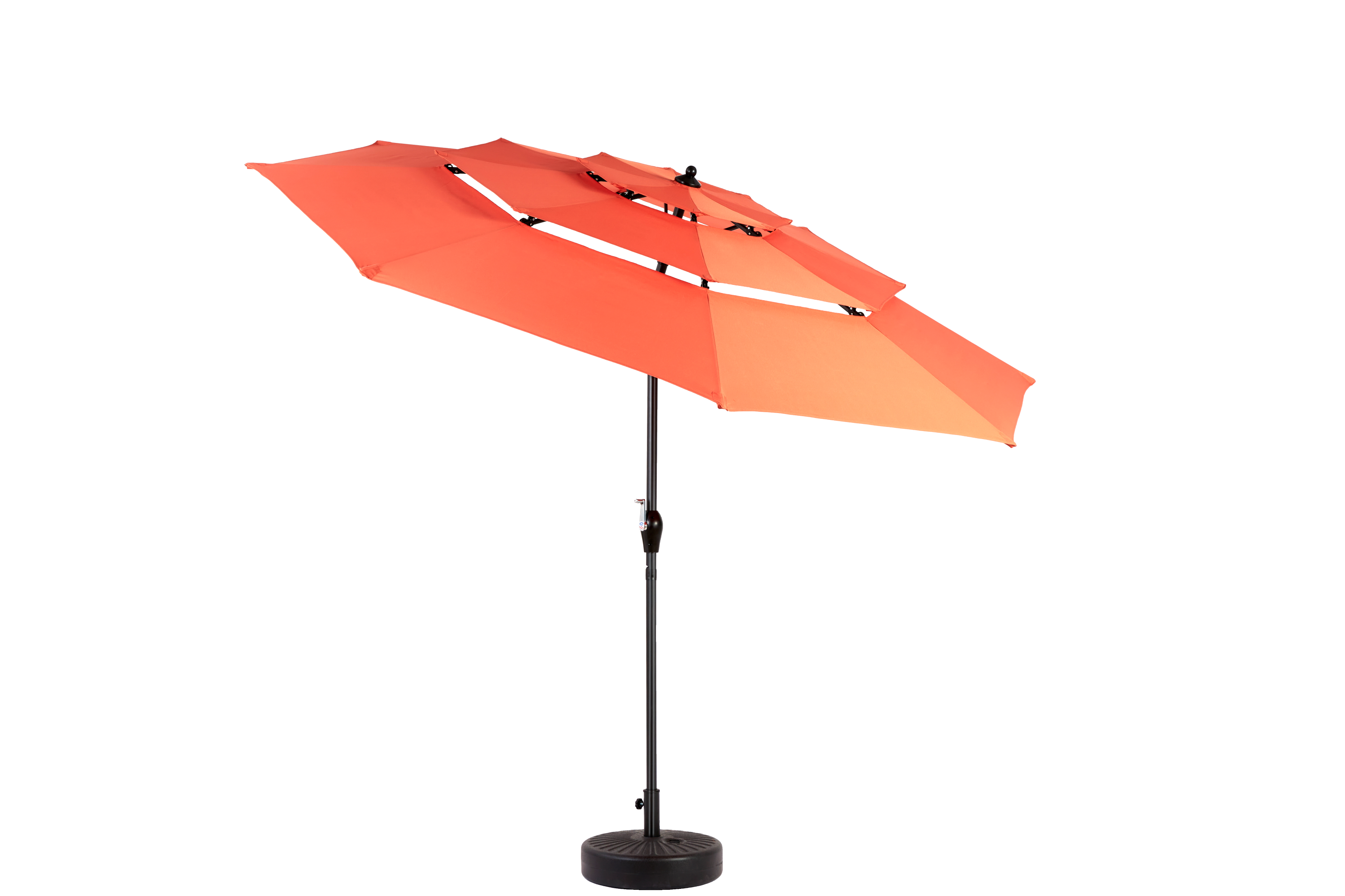 Aluminium 10ft 3-Tier Auto-Tilt Outdoor Patio Umbrella - Orange