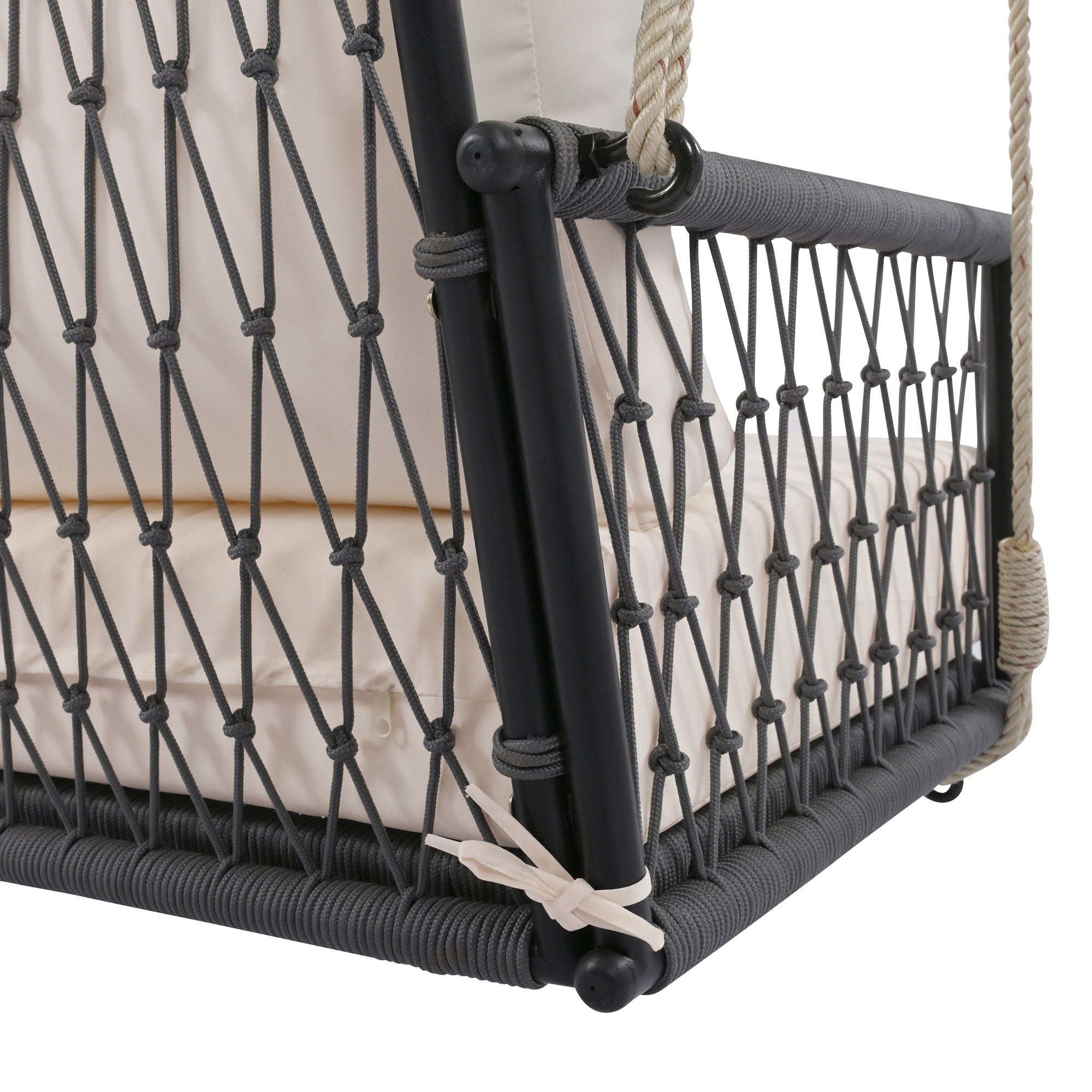 Outdoor Swing Sofa With Soft Cushions For Patio - Beige