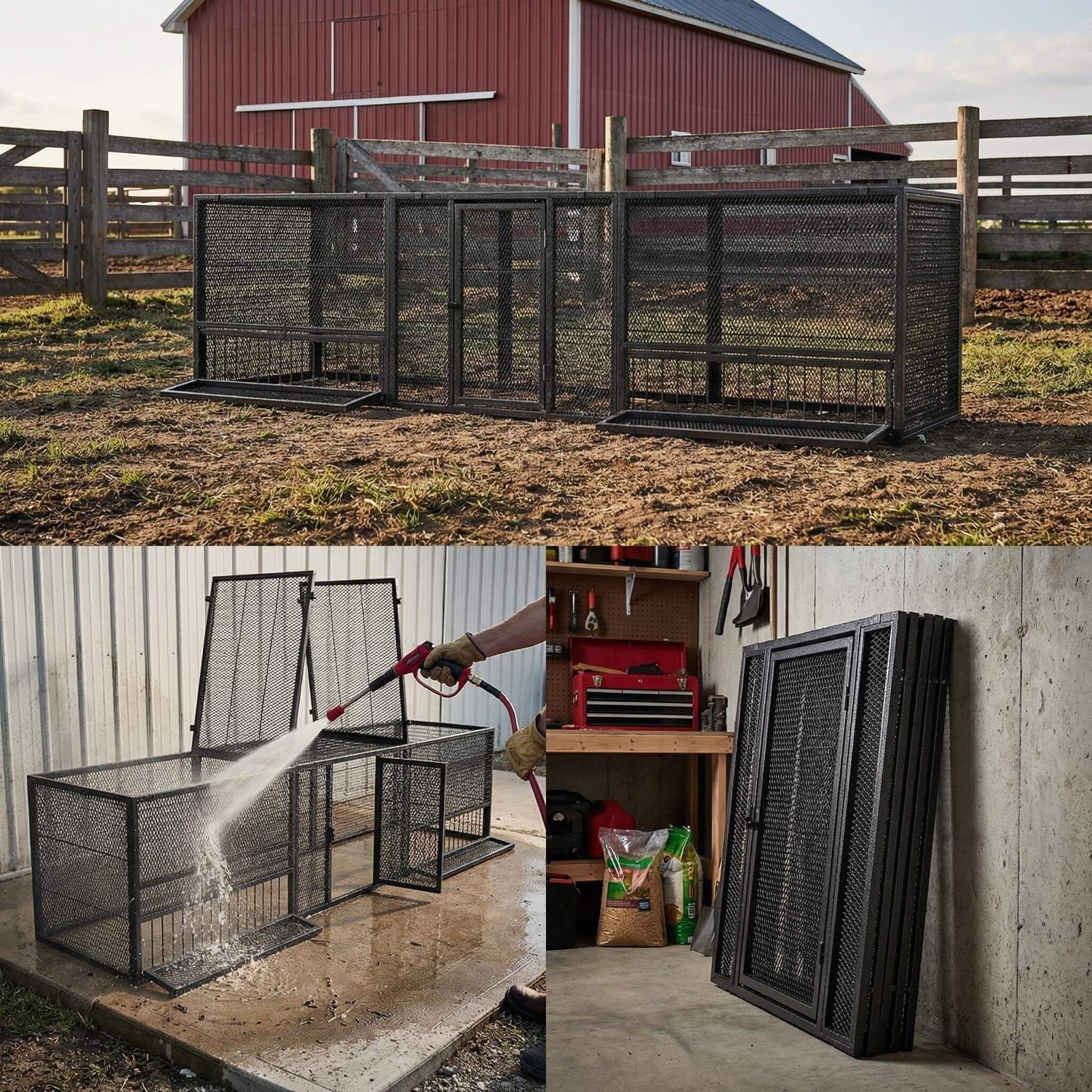 83-Inch Heavy-Duty Outdoor Metal Chicken Coop