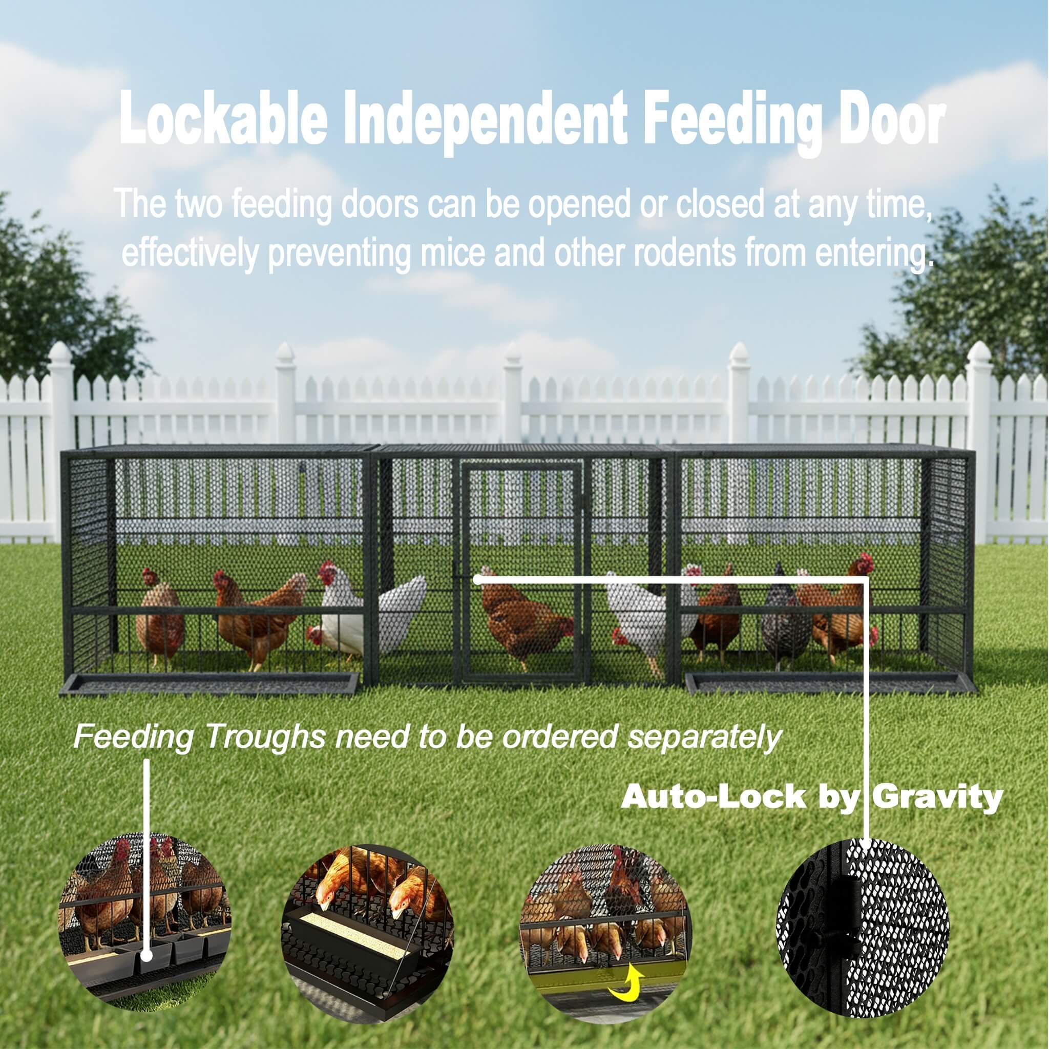 83-Inch Heavy-Duty Outdoor Metal Chicken Coop