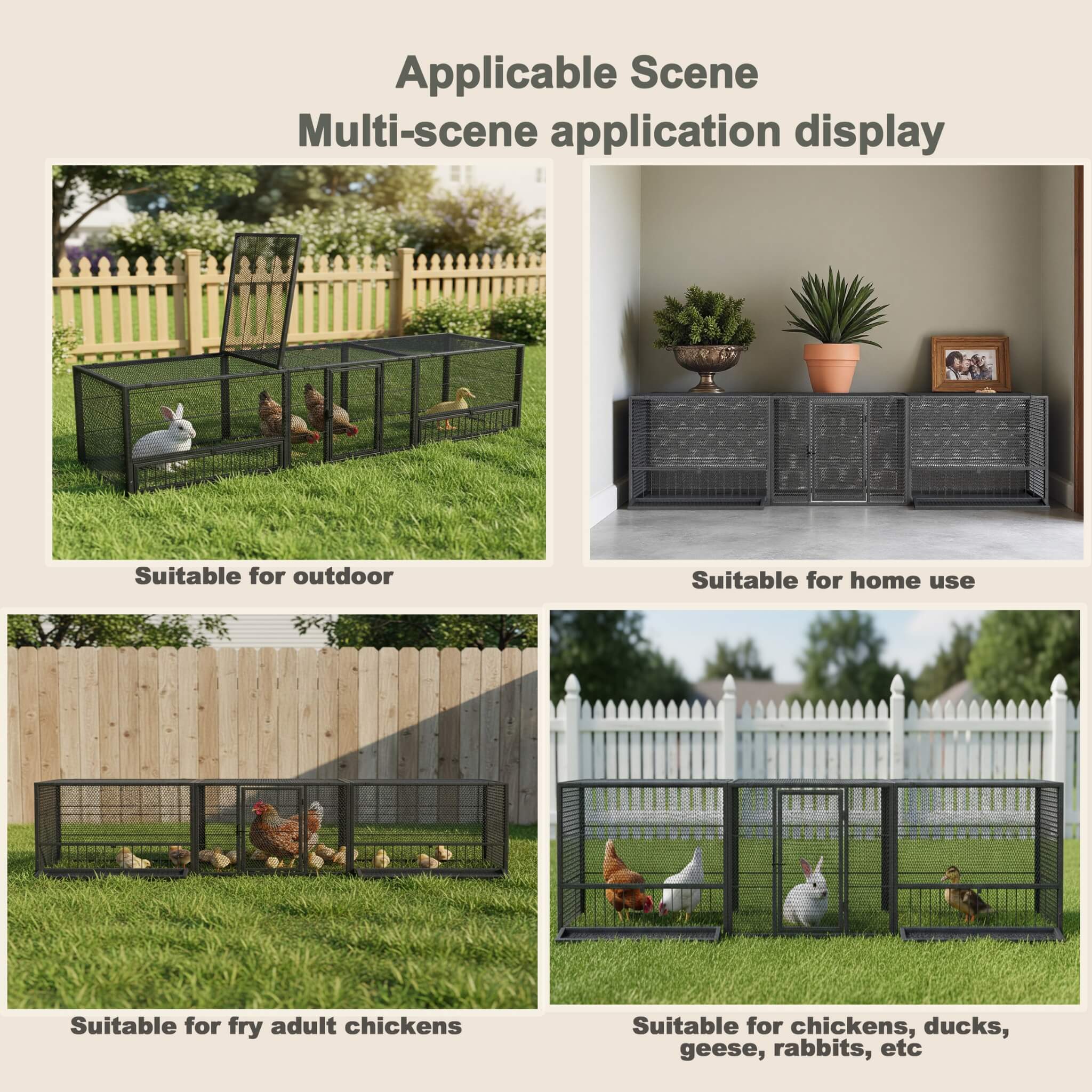 83-Inch Heavy-Duty Outdoor Metal Chicken Coop
