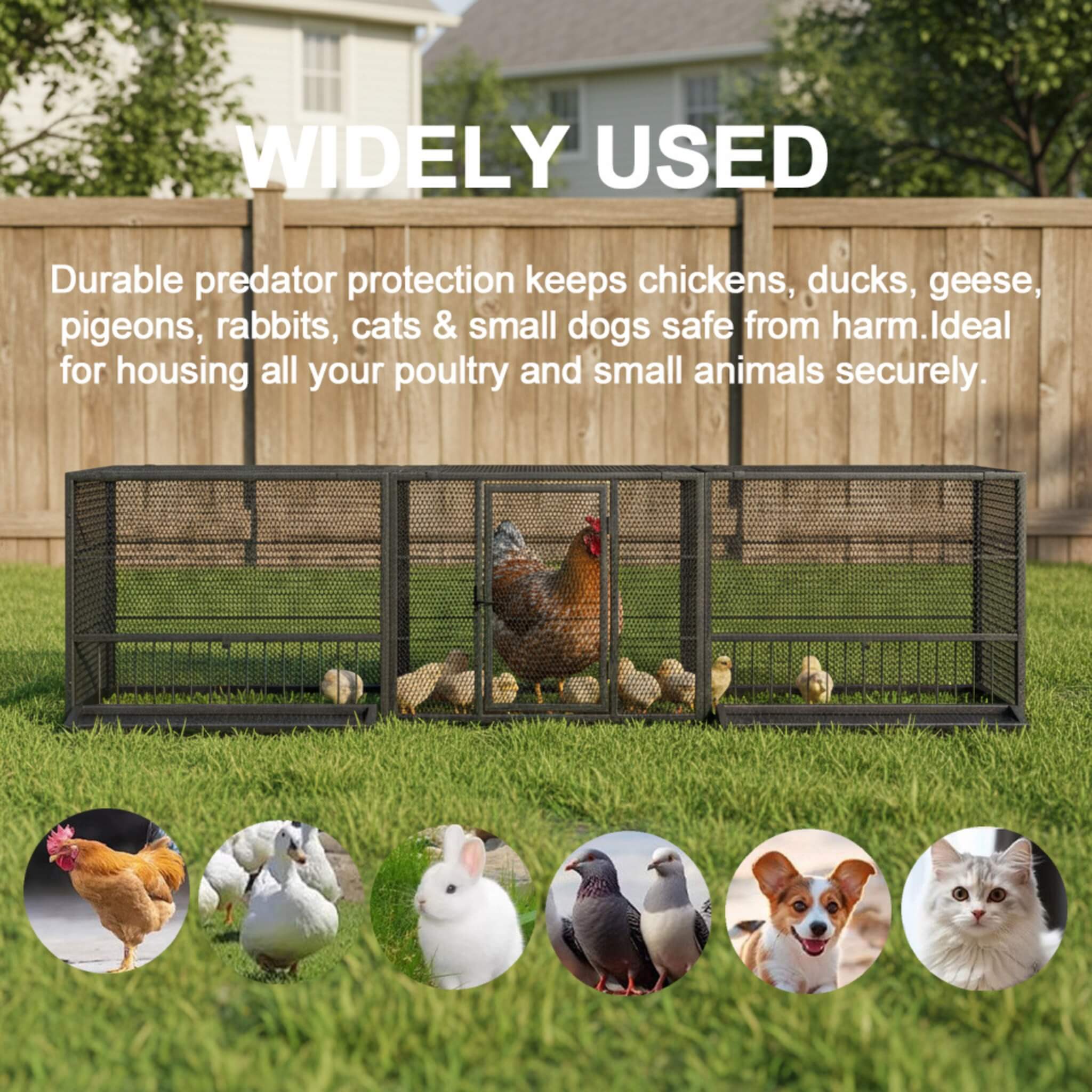 83-Inch Heavy-Duty Outdoor Metal Chicken Coop