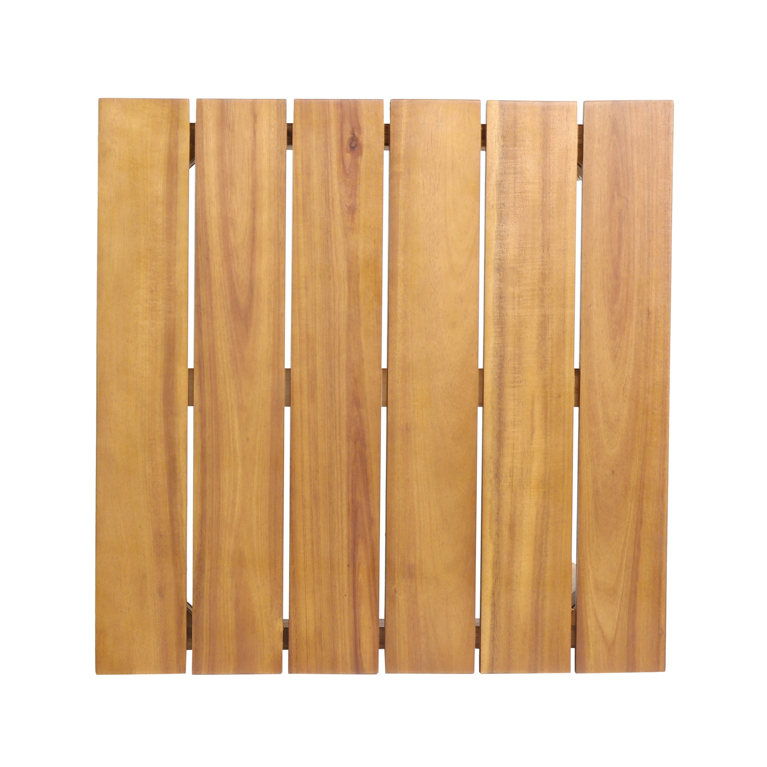 Acacia Wood Outdoor Set: 2 Club Chairs + Rustic Slat Side Table