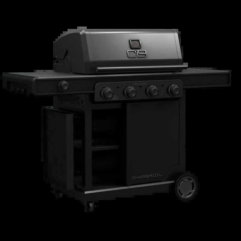 Pro Series 4-Burner Infrared Propane Gas Grill, Griddle, and Charcoal Combo with Side Burner
