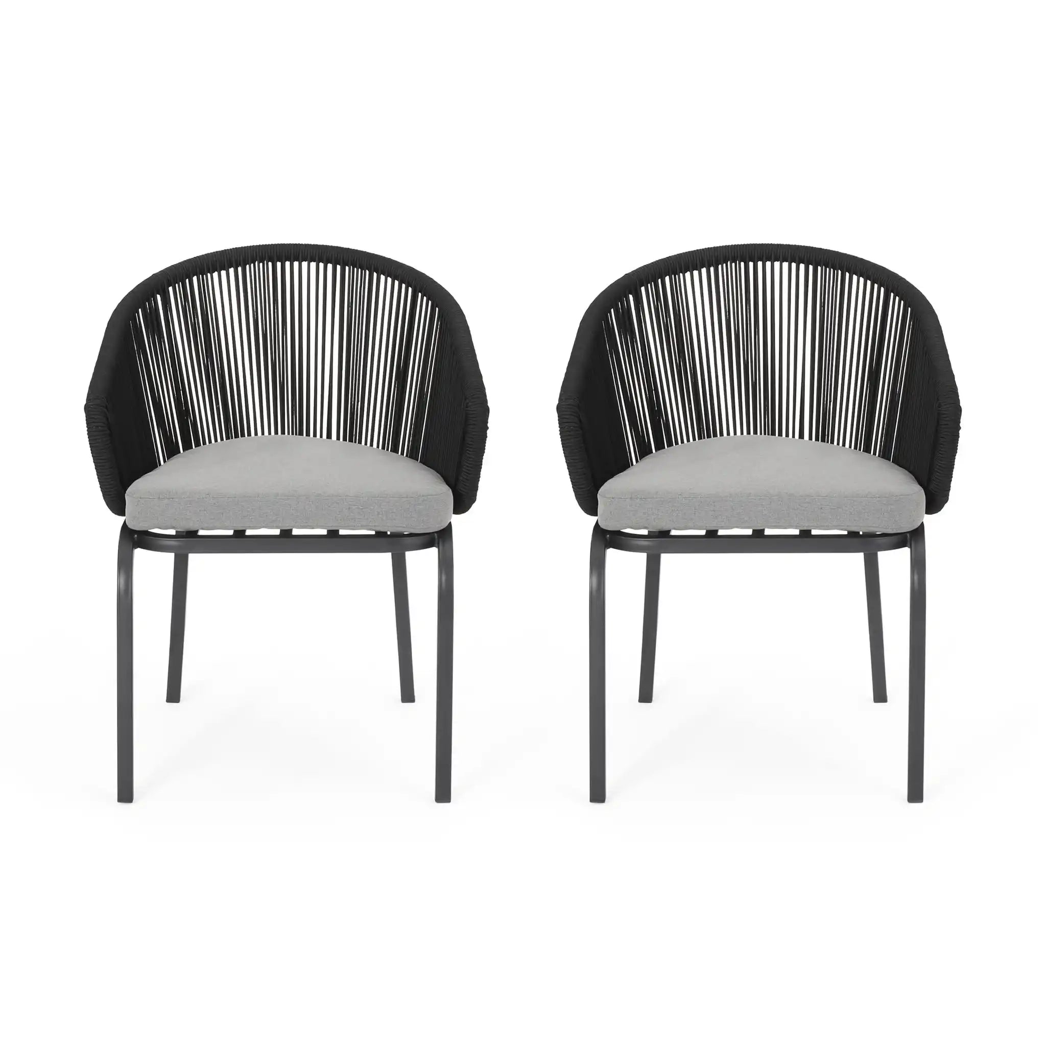 Outdoor Wicker Chair With Powder-Coated Iron Legs
