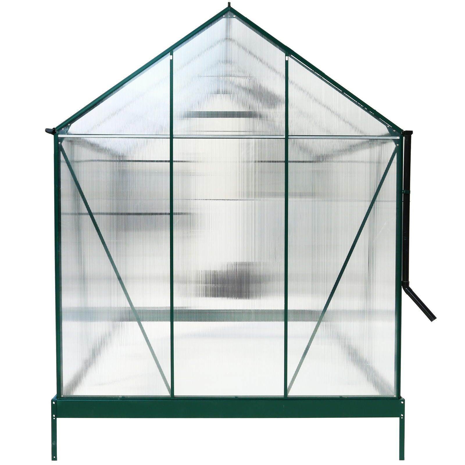 Polycarbonate house, Heavy Duty Outdoor Aluminum Walk-In House Kit With Rain Gutter, Vent And Door For Backyard Garden