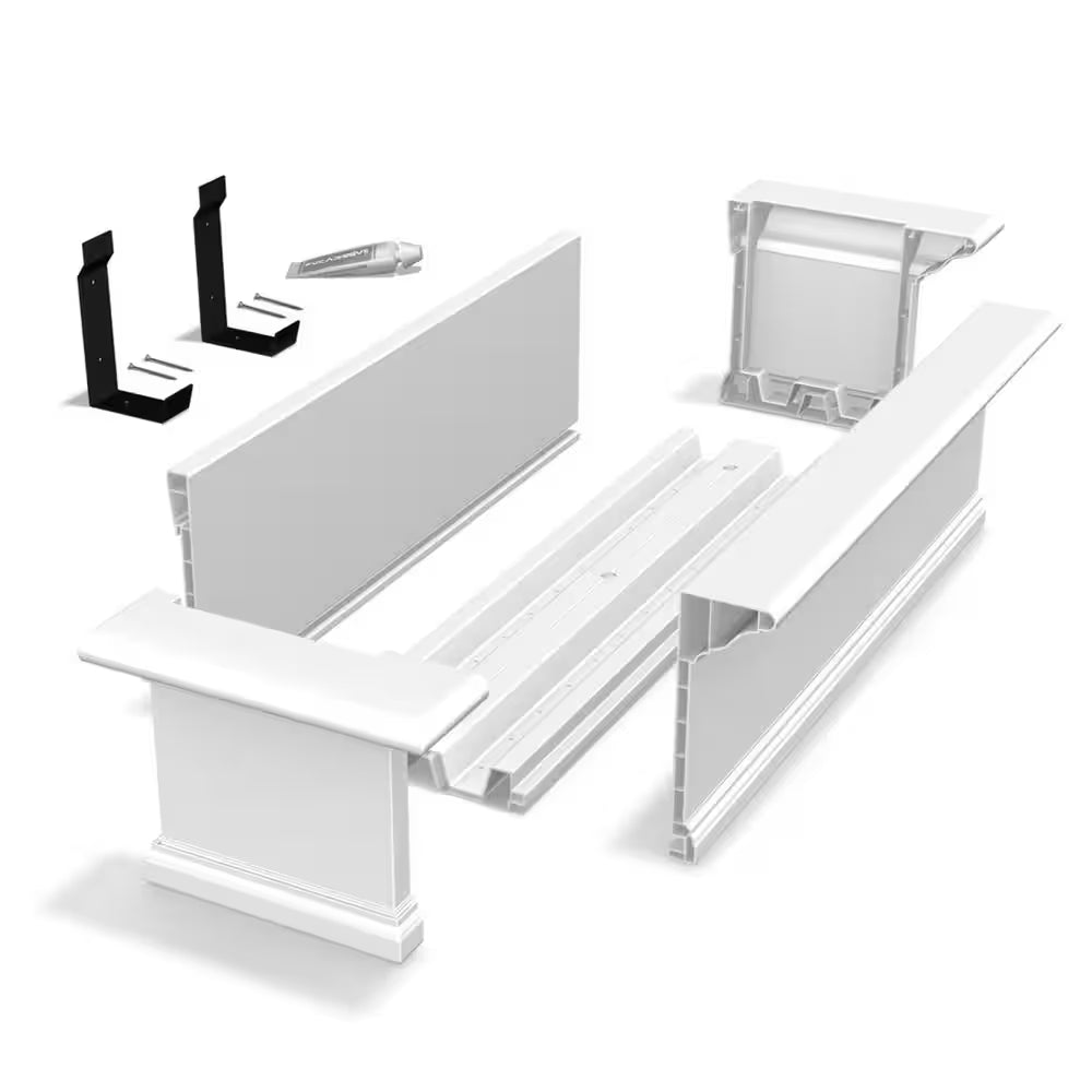 Yorkshire 36 In. X 12 In. Self Watering White Vinyl Window Box