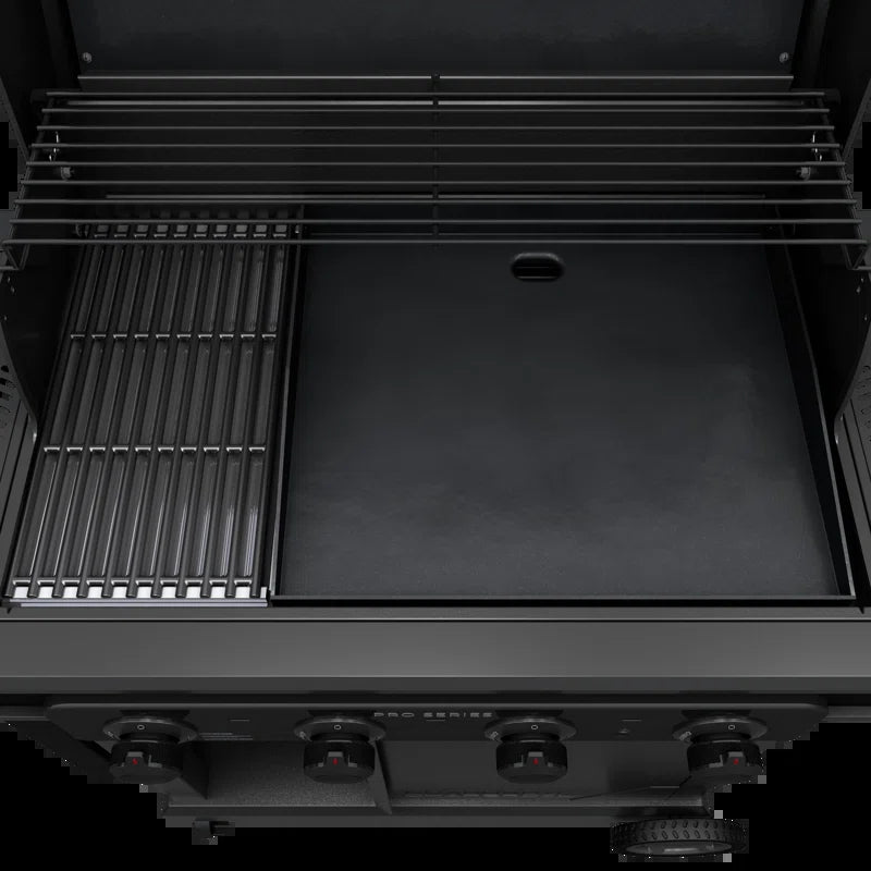Pro Series 4-Burner Infrared Propane Gas Grill, Griddle, and Charcoal Combo with Side Burner