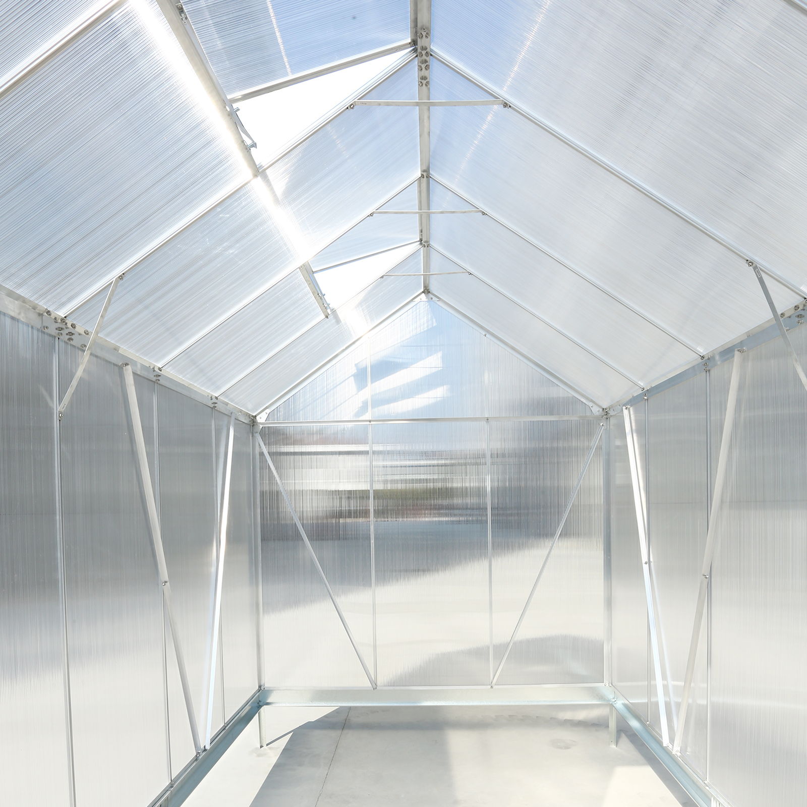 Polycarbonate house, Heavy Duty Outdoor Aluminum Walk-In House Kit With Rain Gutter, Vent And Door For Backyard Garden