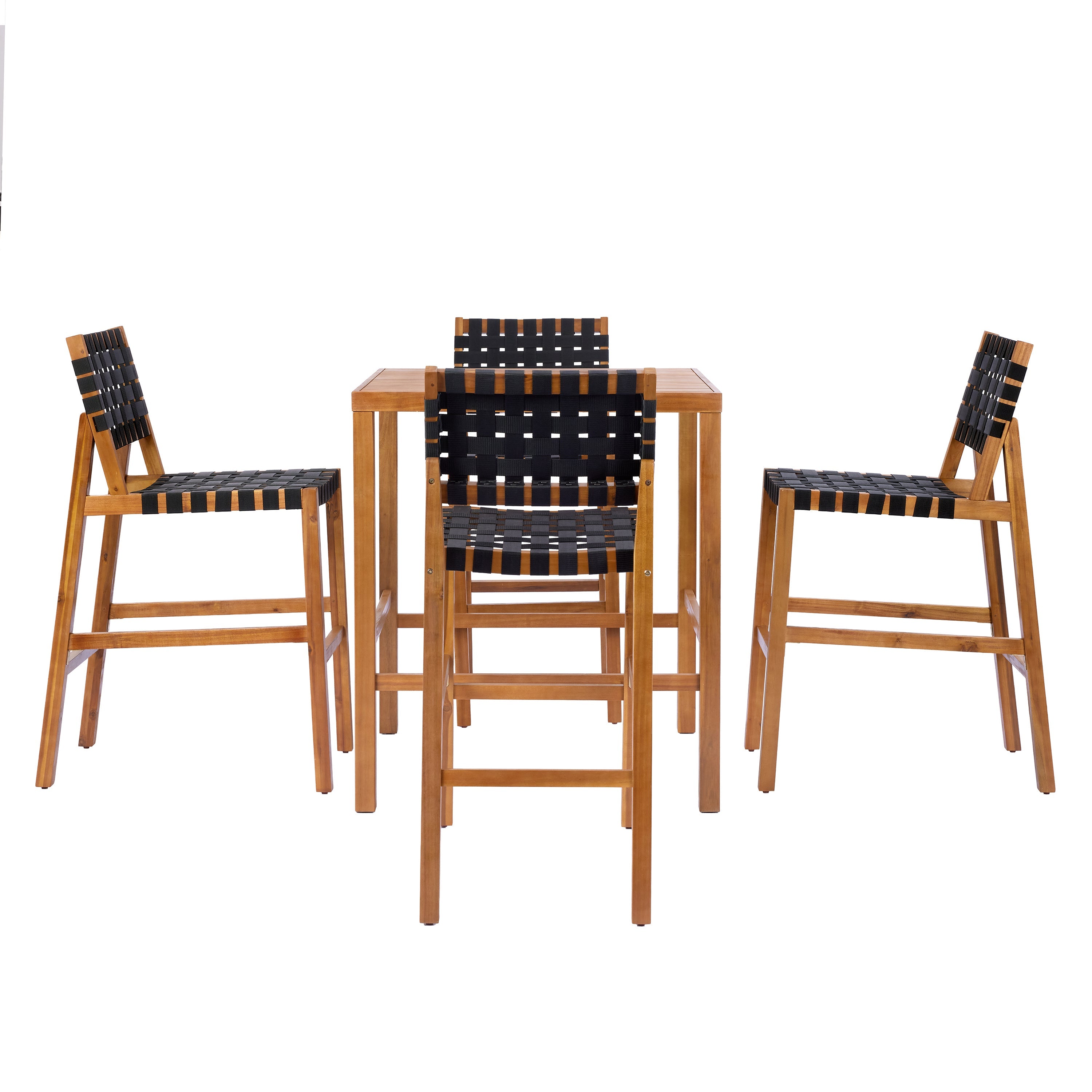 30.5 Inch Seat Height Outdoor Acacia Solid Wood Patio Furniture Set