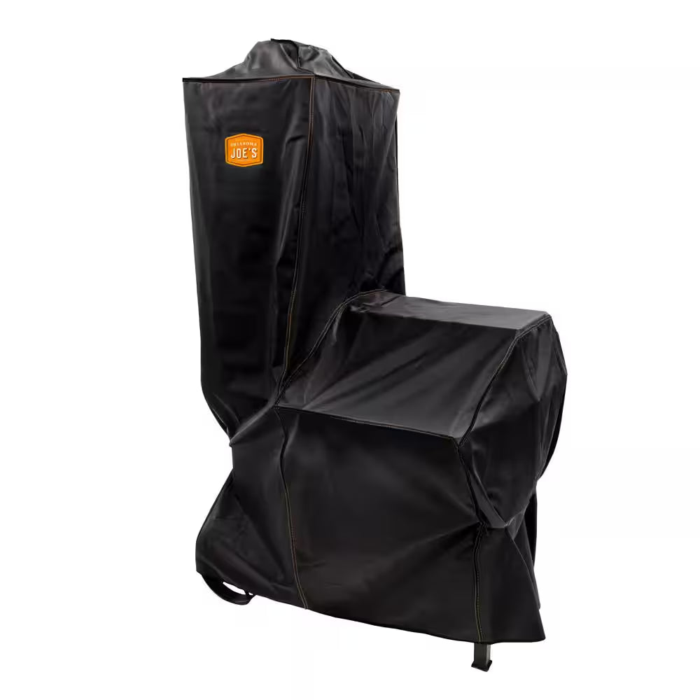 Custom-Fit Rip-Stop Bandera Vertical Offset Charcoal Smoker and Grill Cover in Black