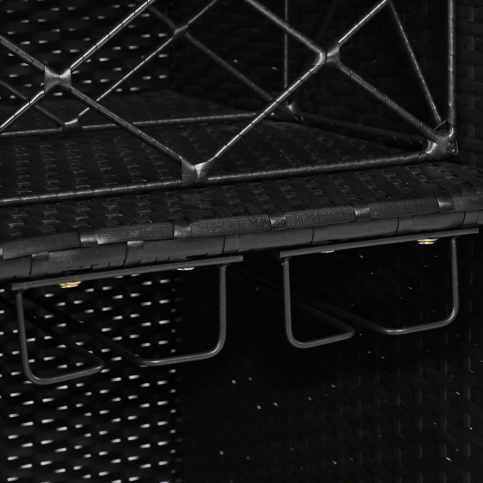 K&K 52.8"W Wicker Outdoor Grill Cart with Extended Table Top