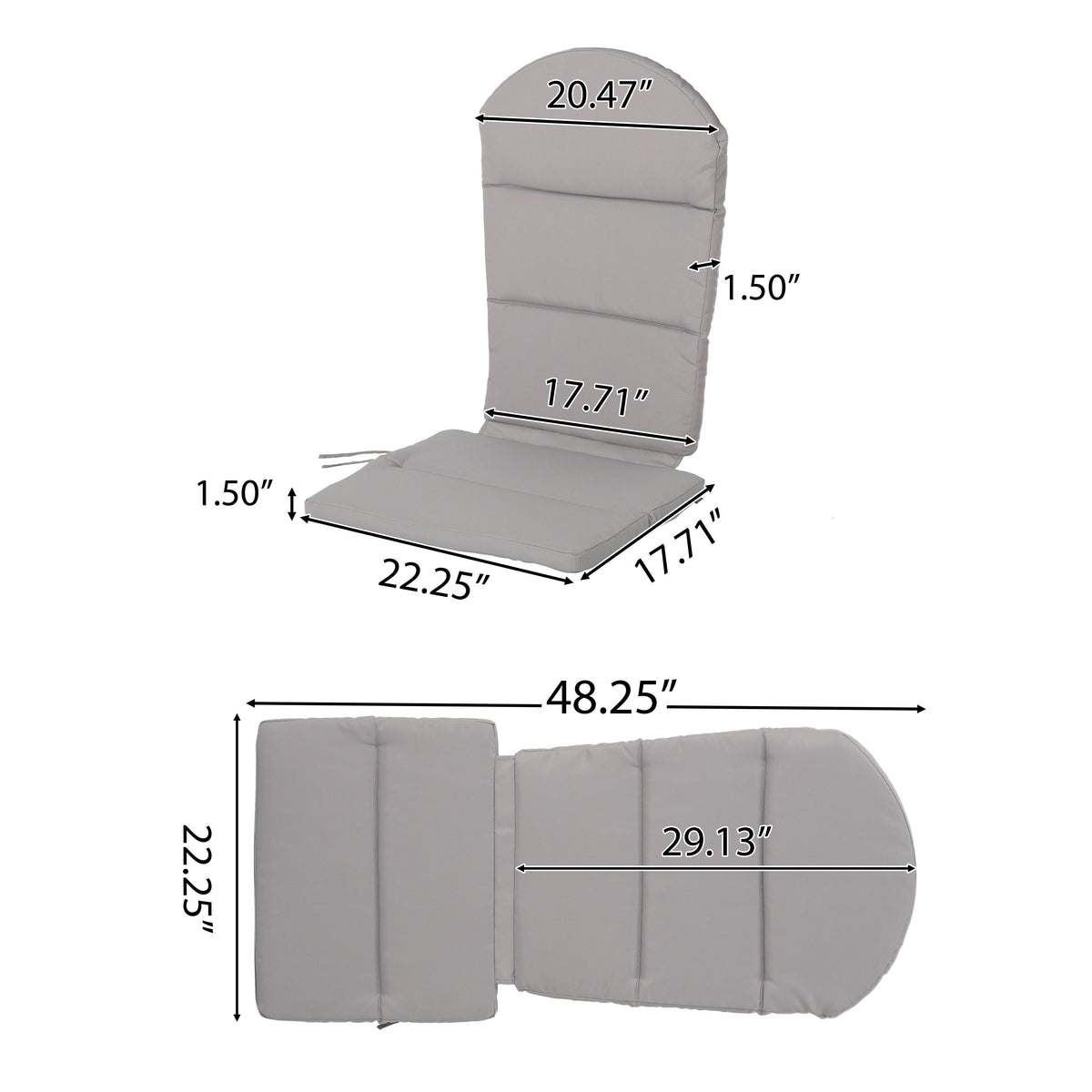 Adirondack Chair Cushion with Water-Resistant Fabric - Outdoor