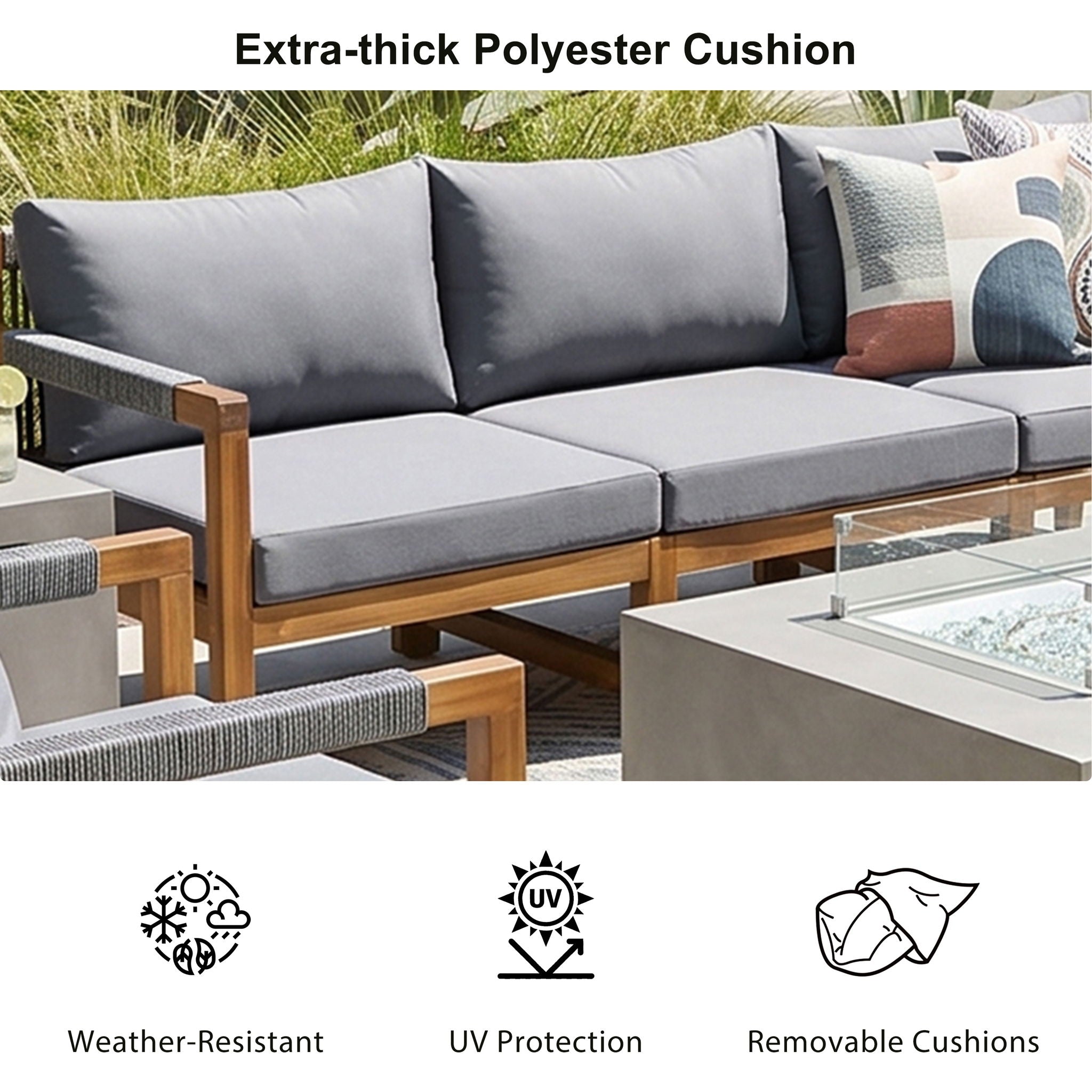 3 Piece Outdoor Sectional Sofa Set