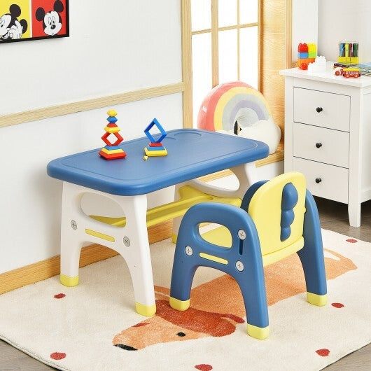 Kids Activity Table and Chair Set with Montessori Toys for Preschool and Kindergarten-Gray