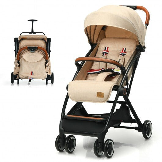 Lightweight Aluminium Frame Baby Stroller with Net-Beige