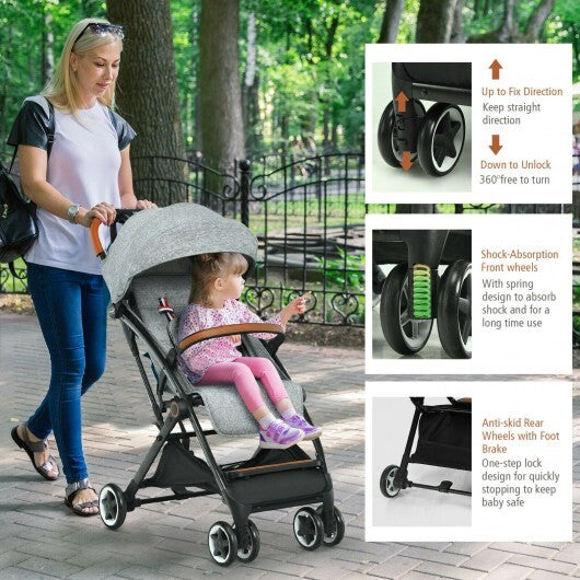 Lightweight Aluminium Frame Baby Stroller with Net-Beige