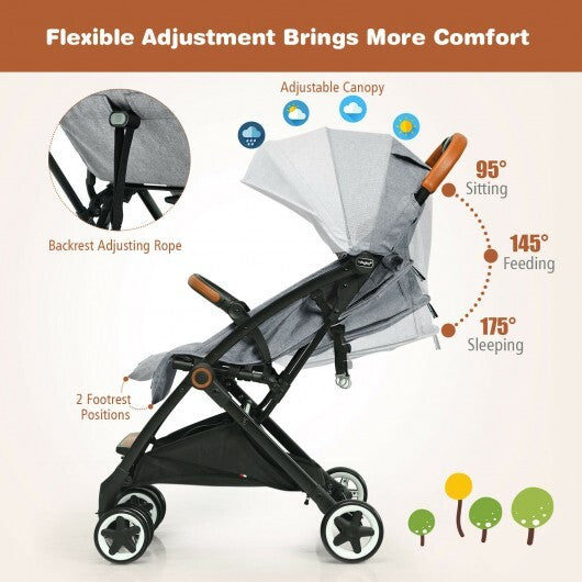 Lightweight Aluminium Frame Baby Stroller with Net-Beige