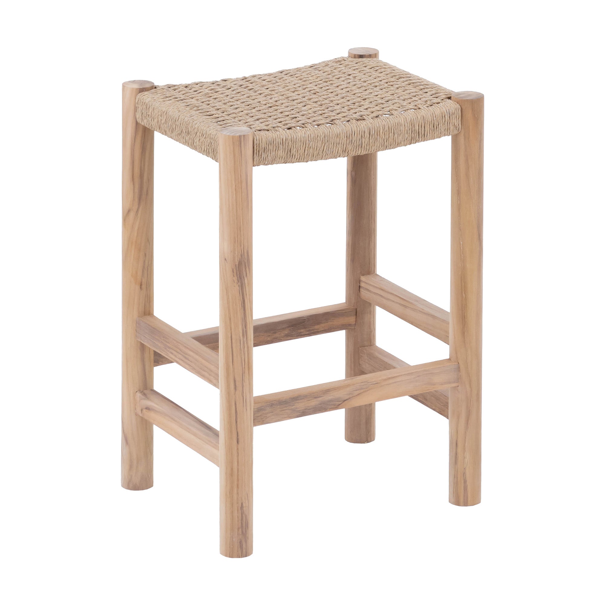 Oslo Natural Teak Indoor/Outdoor Counter Stool - 24"