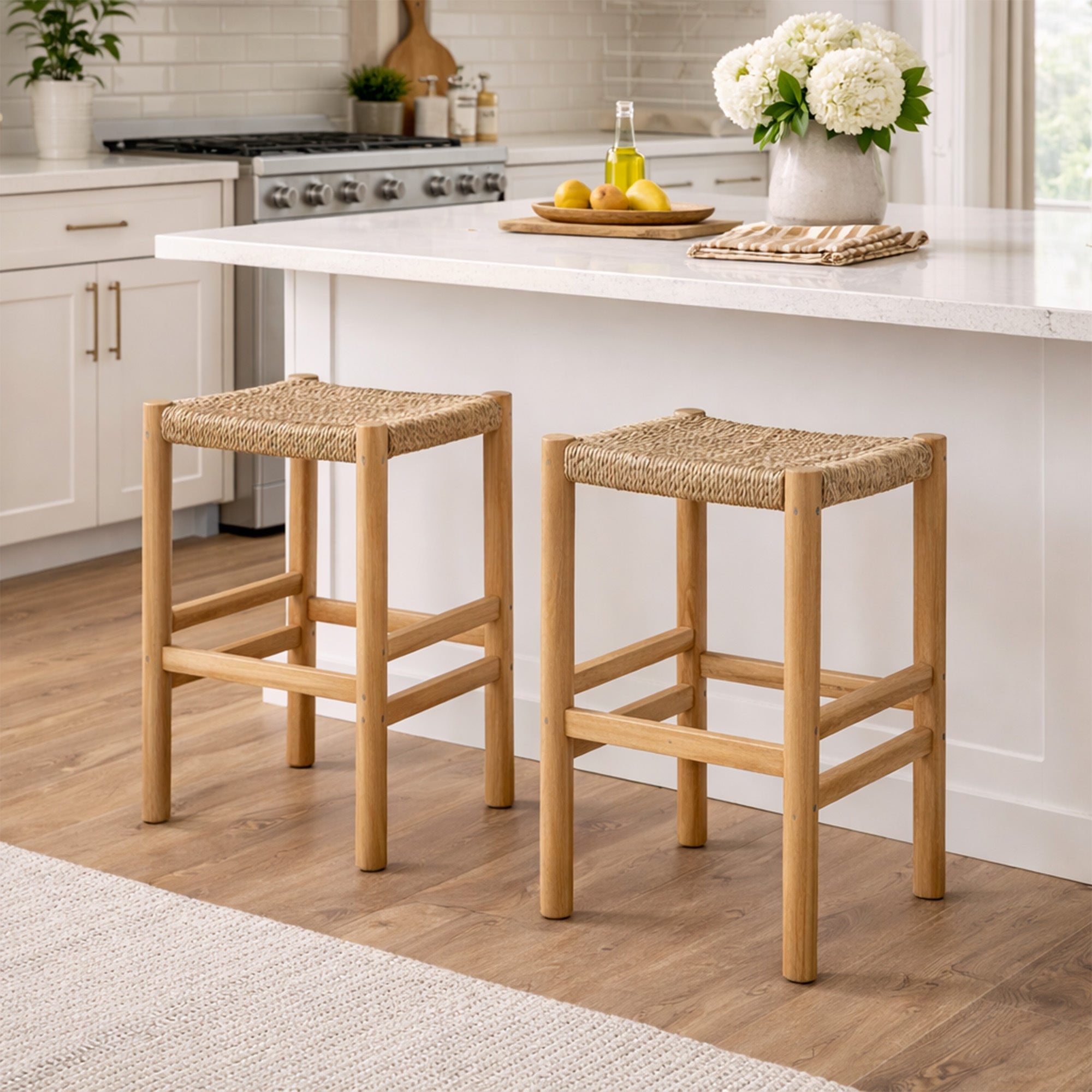 Oslo Natural Teak Indoor/Outdoor Counter Stool - 24"