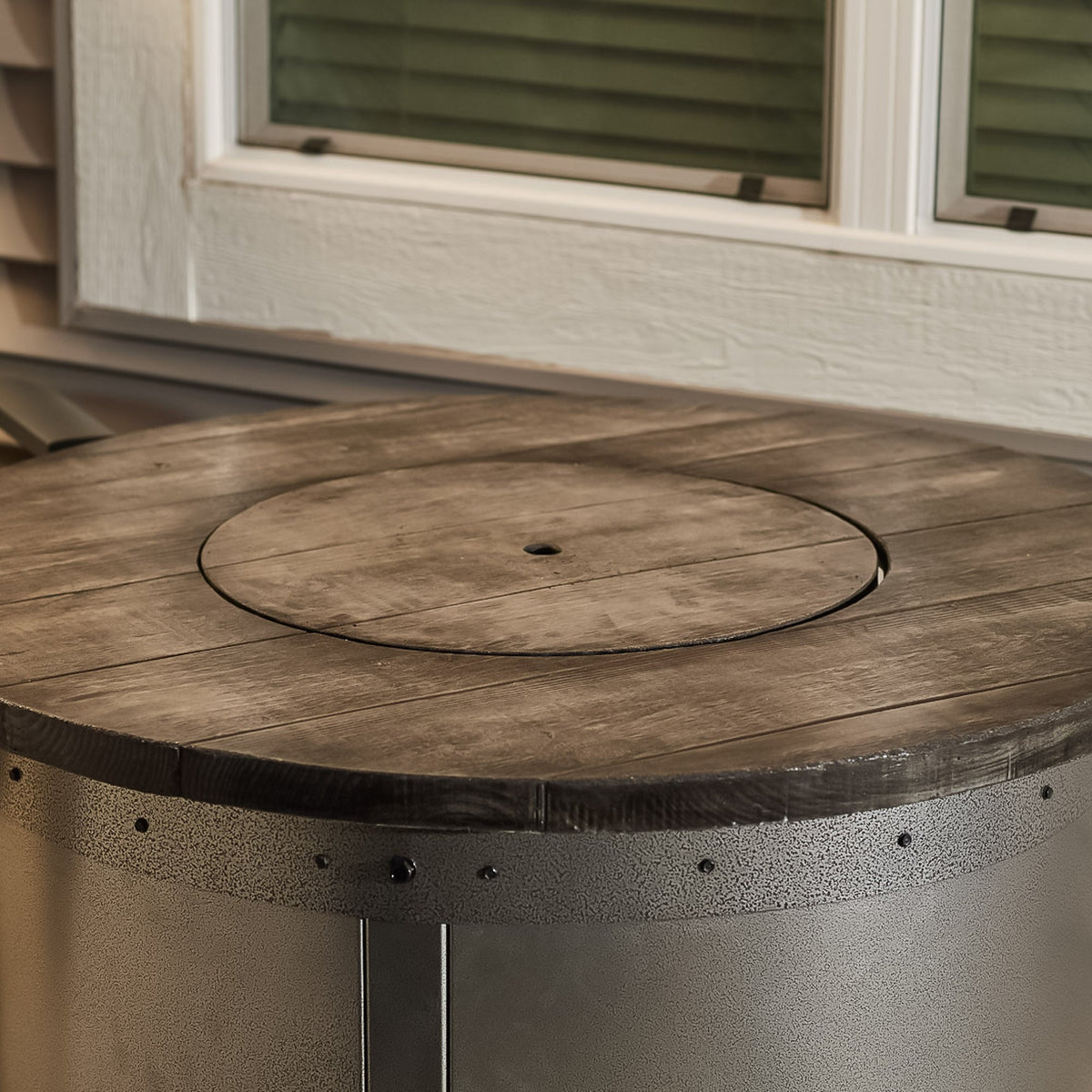 Edison Round Gas Fire Pit Table