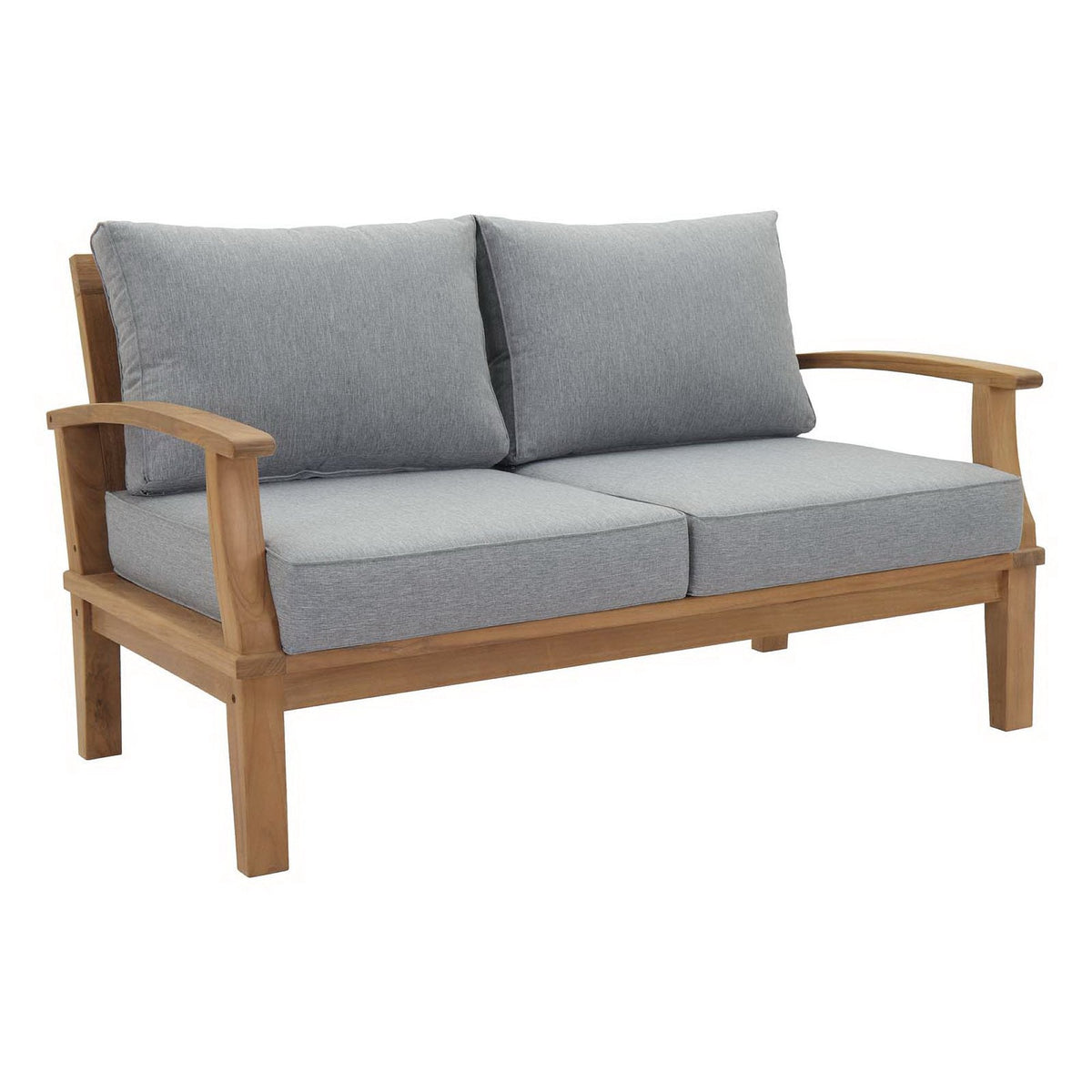 Marina 4 Piece Outdoor Patio Teak Set by Modway - Natural Gray / Natural Navy / Natural White (EEI-1469)