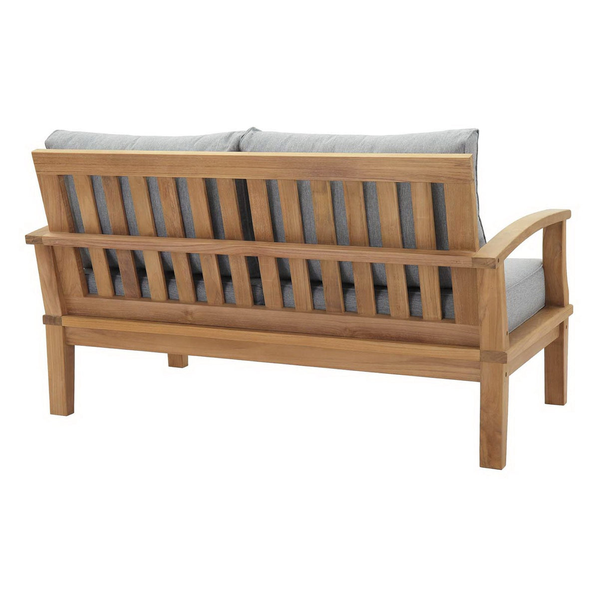 Marina 4 Piece Outdoor Patio Teak Set by Modway - Natural Gray / Natural Navy / Natural White (EEI-1469)