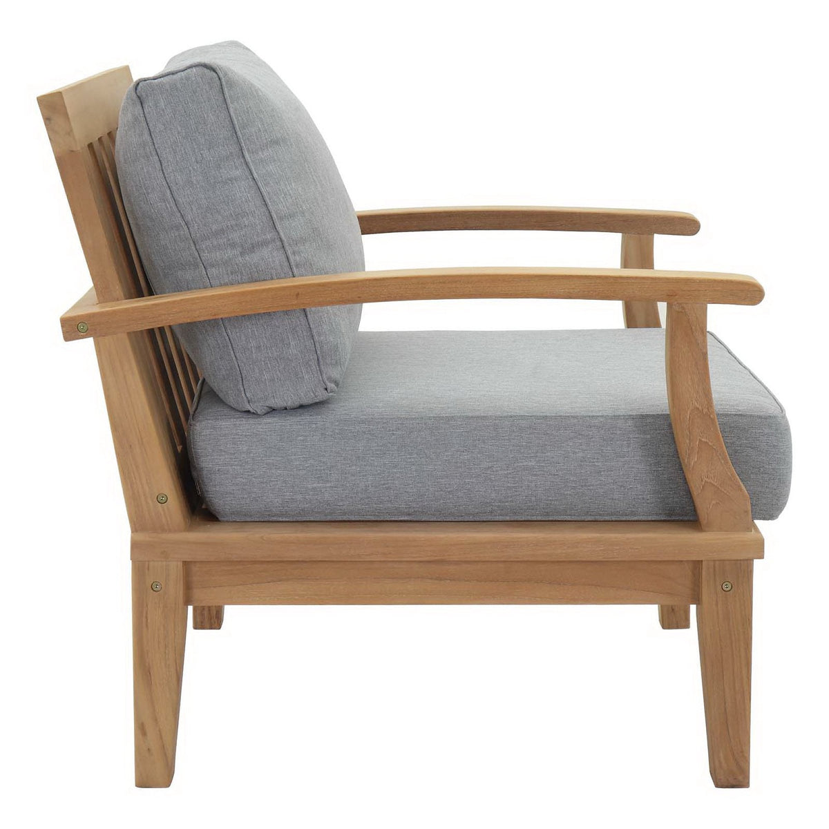 Marina 4 Piece Outdoor Patio Teak Set by Modway - Natural Gray / Natural Navy / Natural White (EEI-1469)