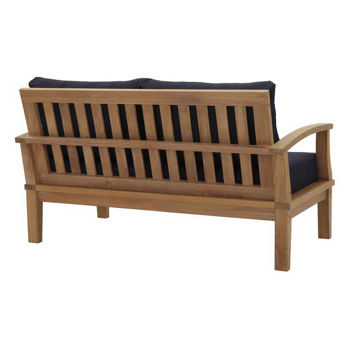 Marina 4 Piece Outdoor Patio Teak Set by Modway - Natural Gray / Natural Navy / Natural White (EEI-1469)