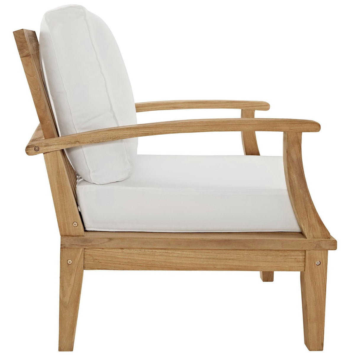 Marina 4 Piece Outdoor Patio Teak Set by Modway - Natural Gray / Natural Navy / Natural White (EEI-1469)