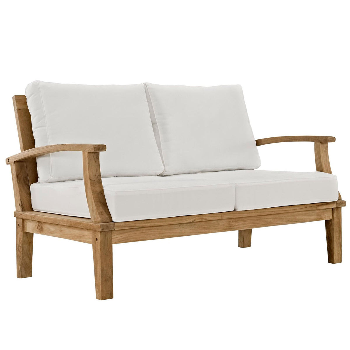 Marina 4 Piece Outdoor Patio Teak Set by Modway - Natural Gray / Natural Navy / Natural White (EEI-1469)